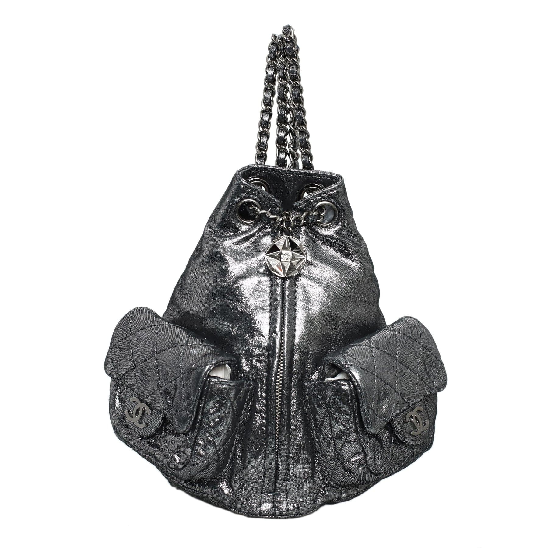 Chanel Chanel Metallic Coco Mark Double Pocket Mini Backpack