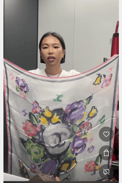 CHANEL CHANEL Scarf Silk White×Pink B070946U85