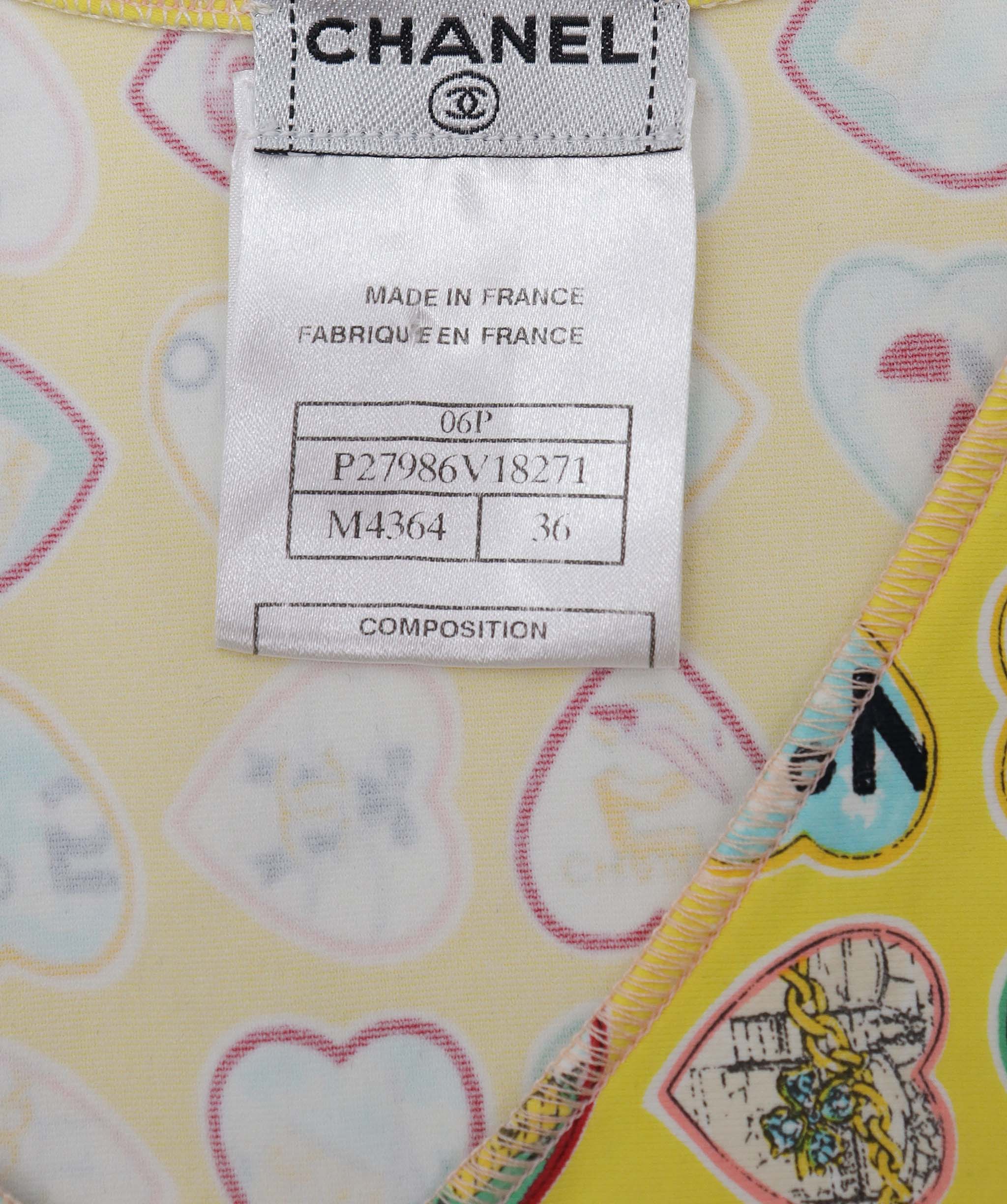 Chanel Chanel Valentine Maillot Nylon Yellow Sleeveless Dress Size 36 DXBS3693