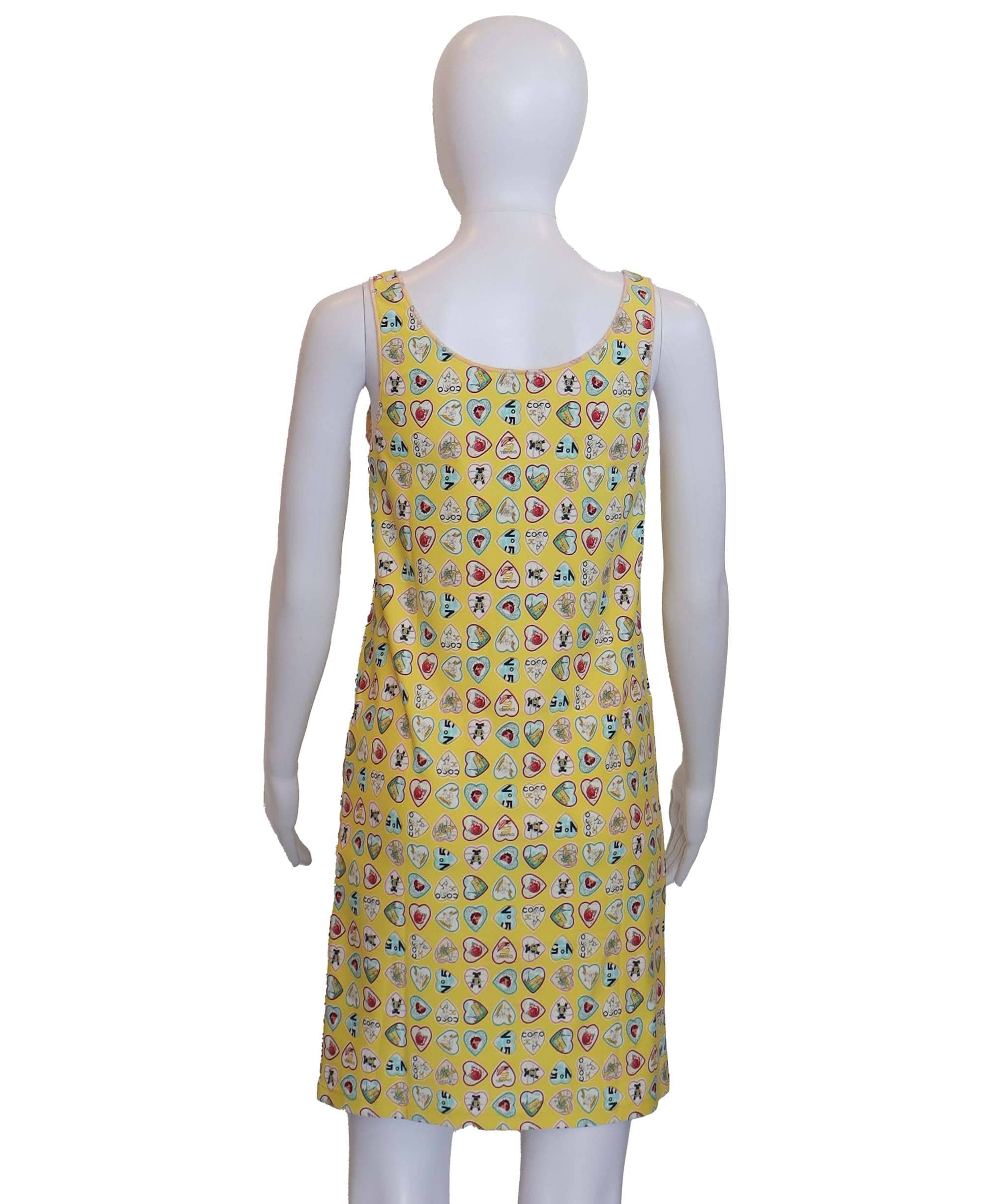 Chanel Chanel Valentine Maillot Nylon Yellow Sleeveless Dress Size 36 DXBS3693