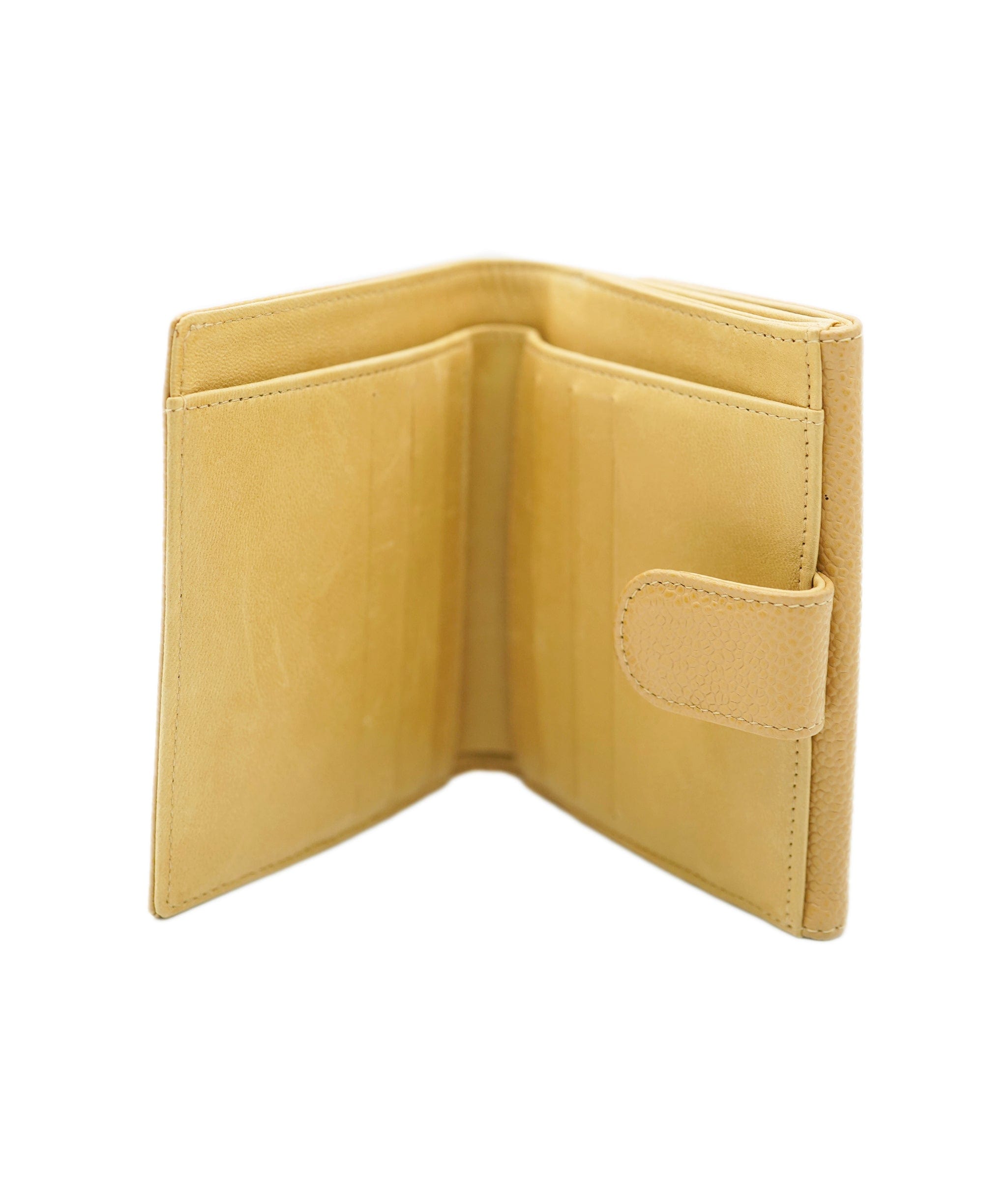 Chanel CHANEL VINTAGE BIFOLD COMPACT WALLET BEIGE DBXS3575