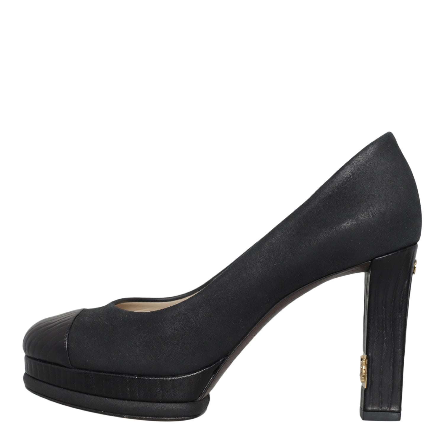 Chanel Chanel Wax Suede Platform Pumps