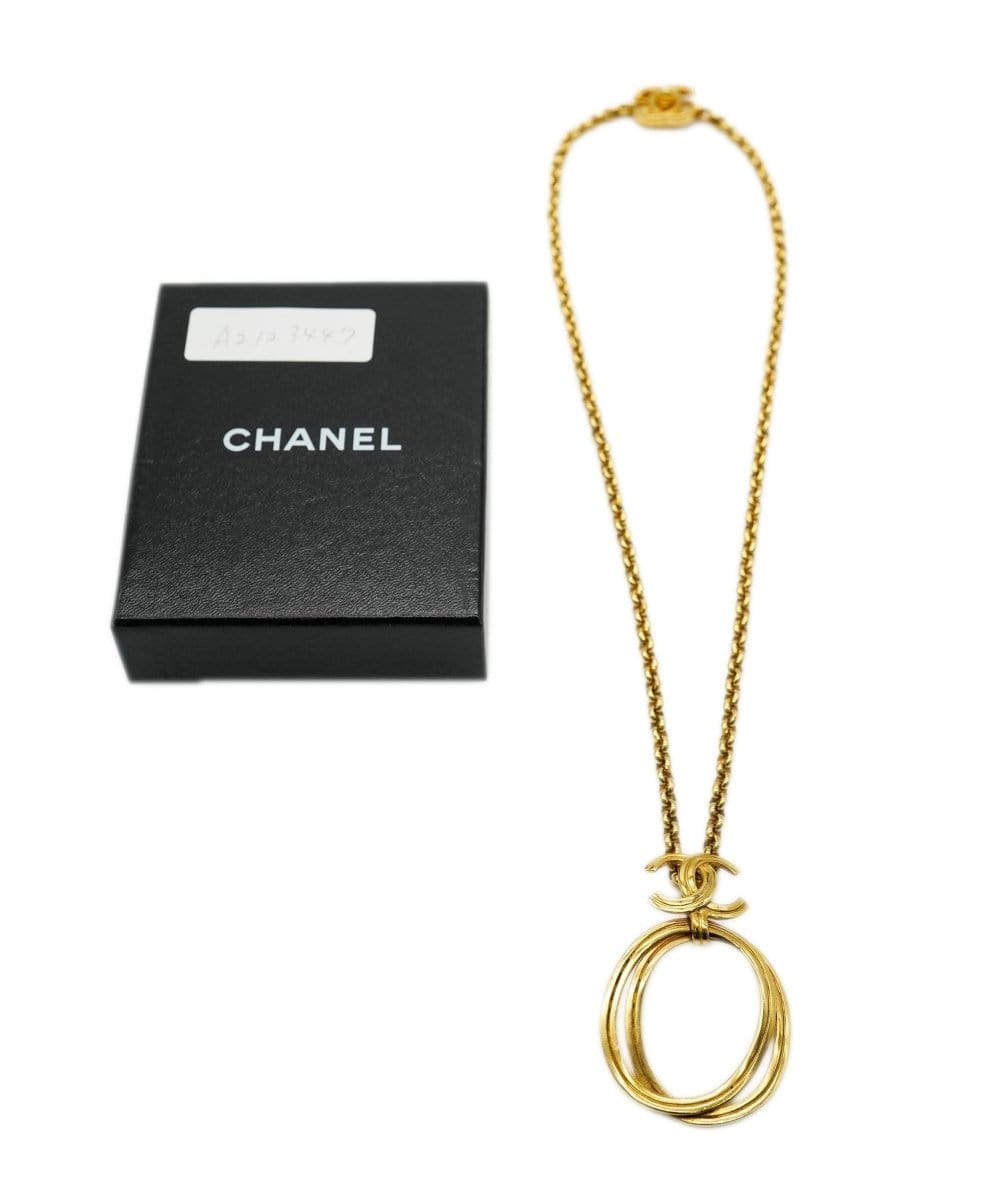 Chanel 96P Vintage CC Hoop Necklace UKL1298