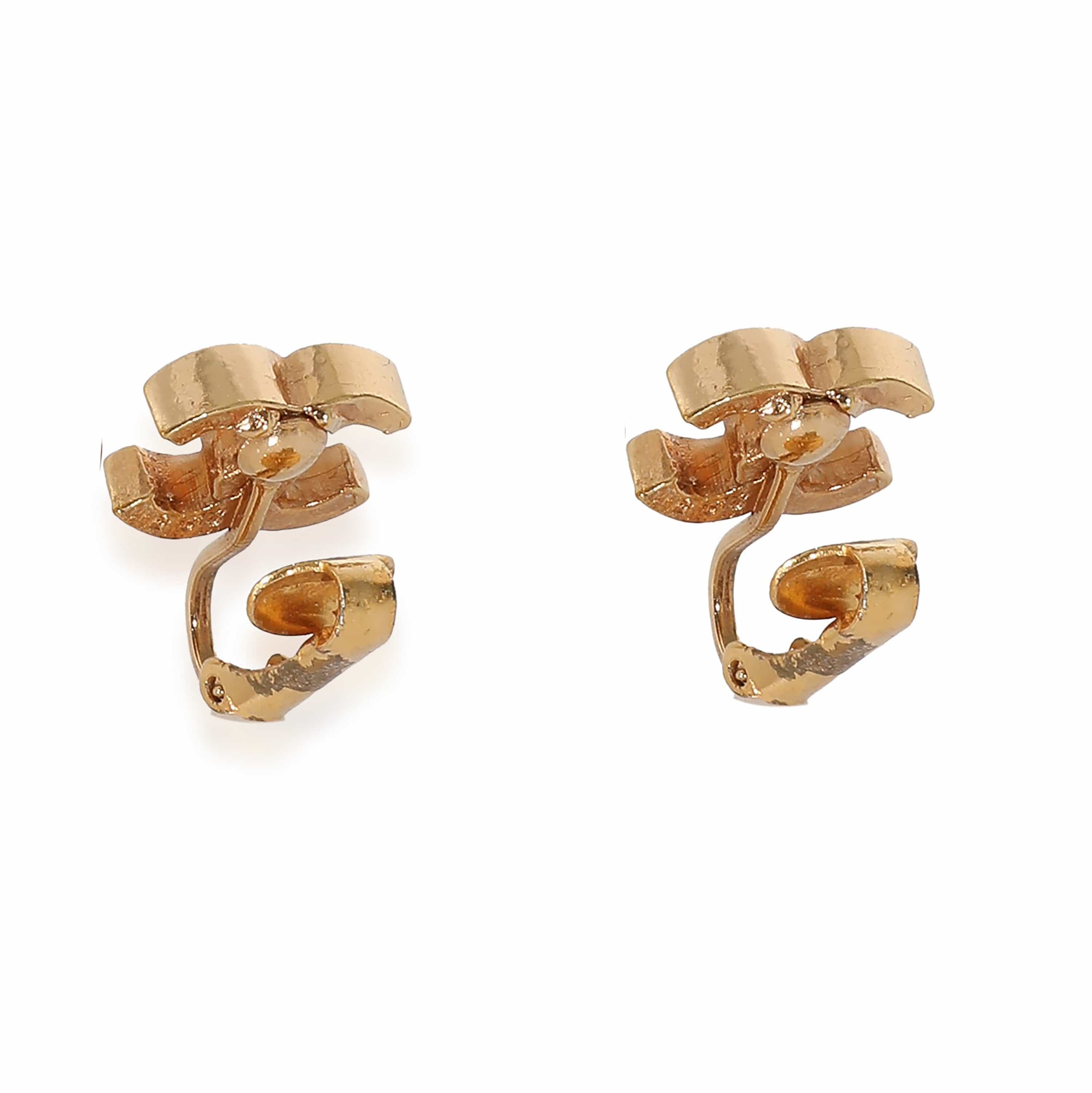 Chanel Chanel CC Vintage Gold Clip on Earrings ULC1037