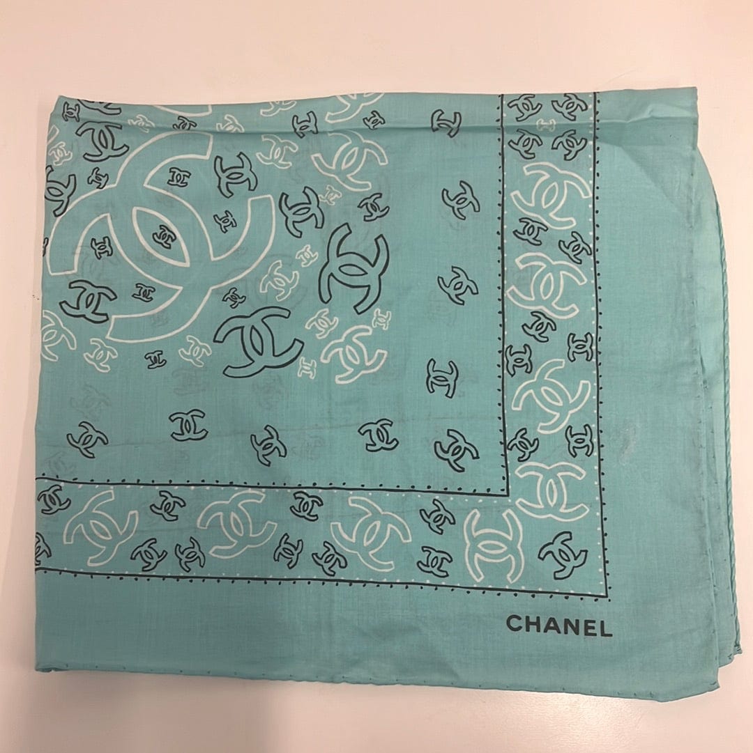 Chanel Turquoise Cotton Bandana ASL8588 LuxuryPromise