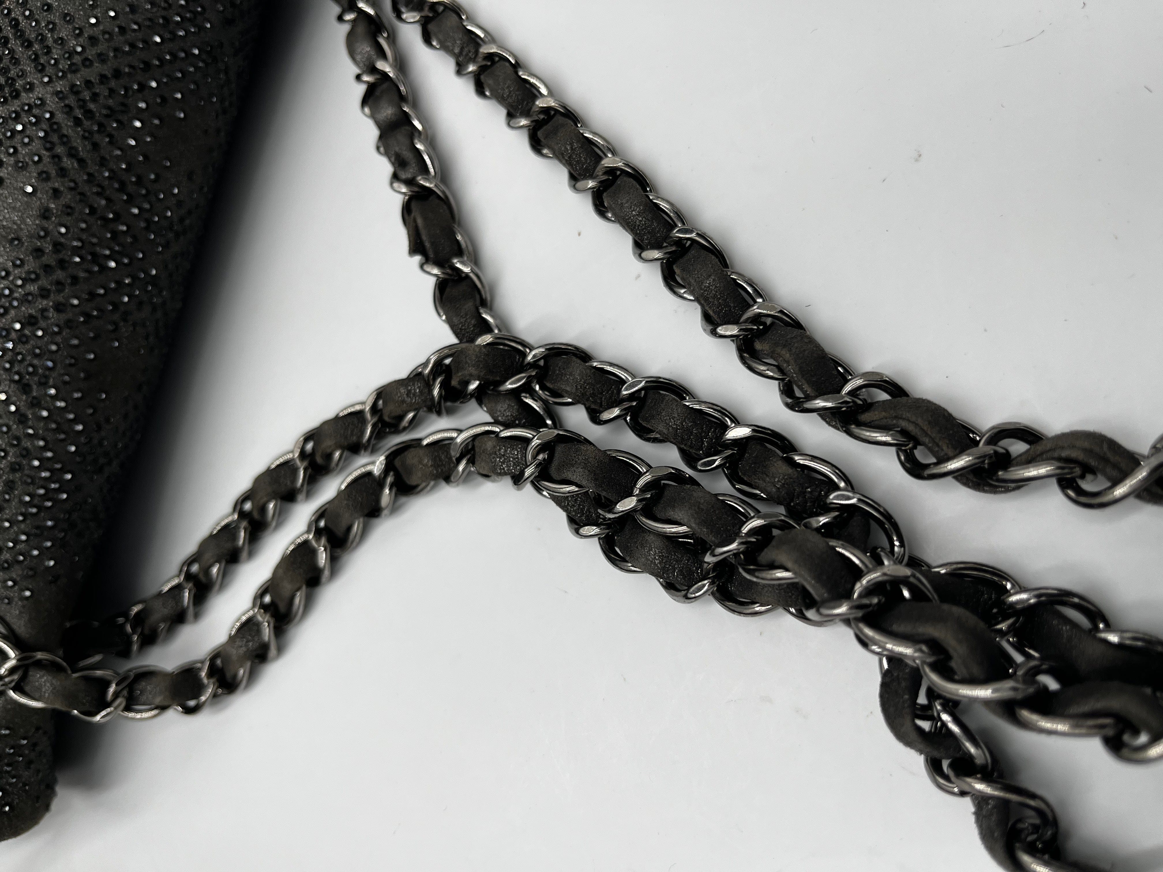 Chanel Chanel Classic Flap bag silver strass.