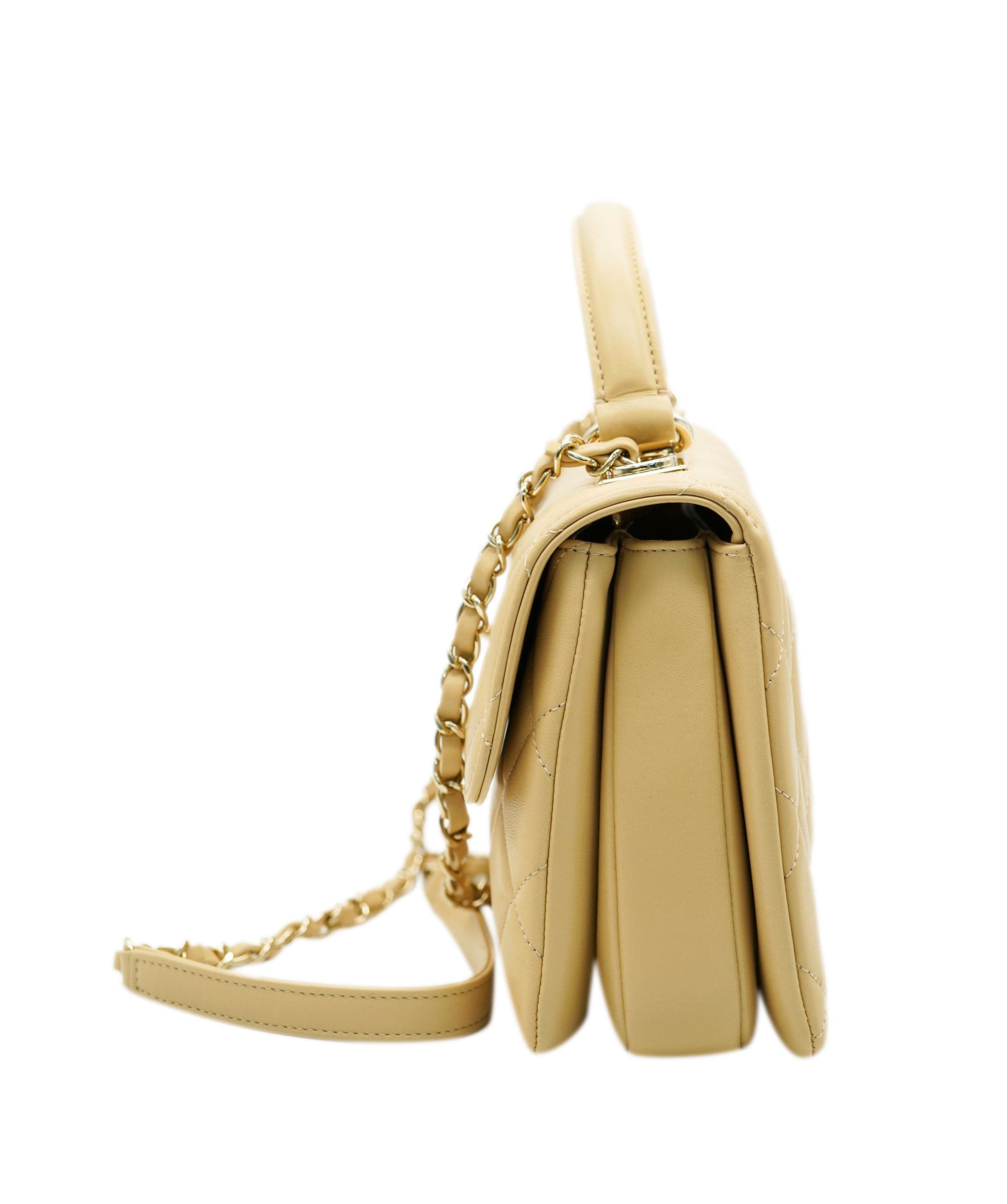 Chanel Chanel Beige Lambskin Chevron Trendy ALC1766