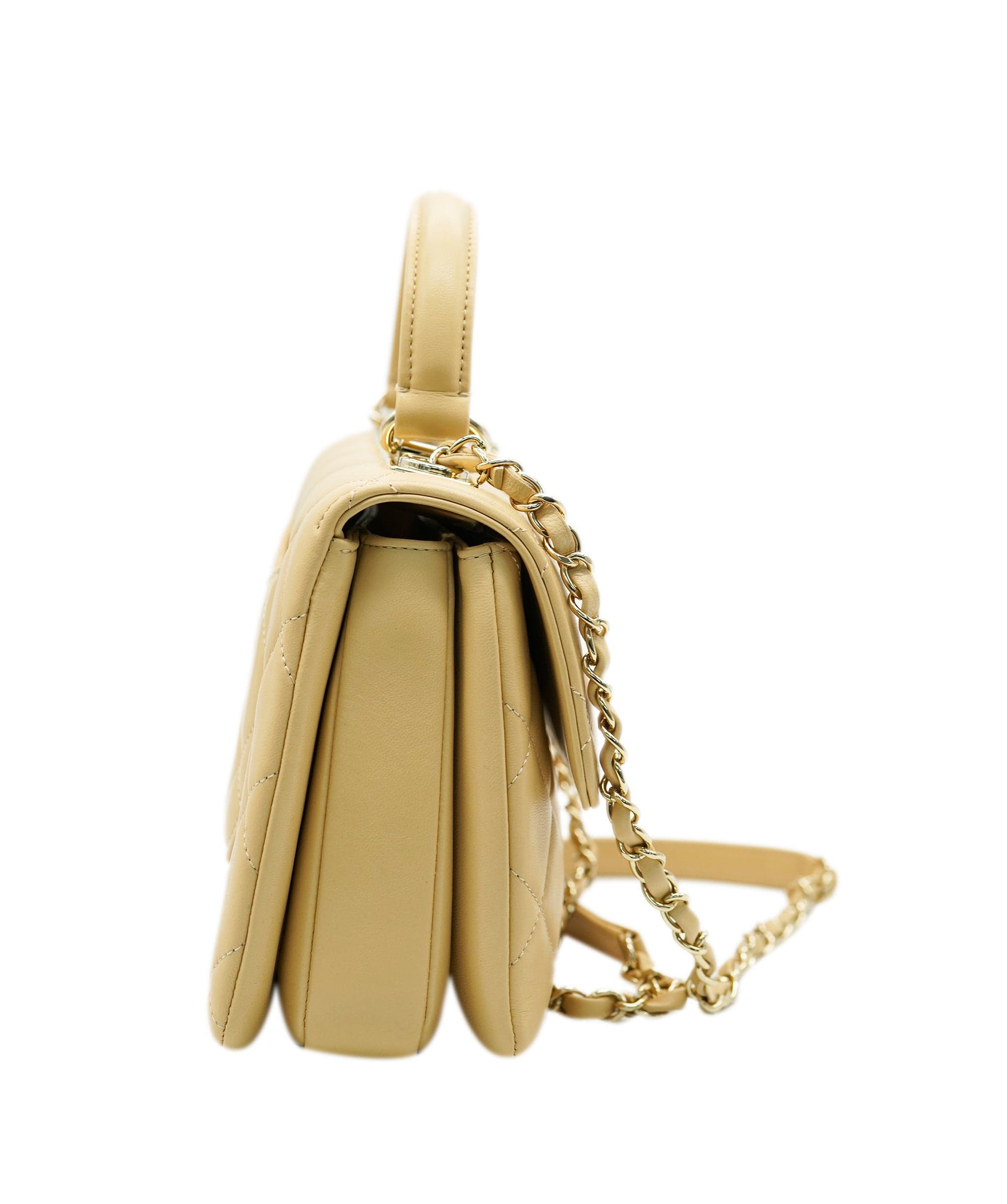 Chanel Chanel Beige Lambskin Chevron Trendy ALC1766