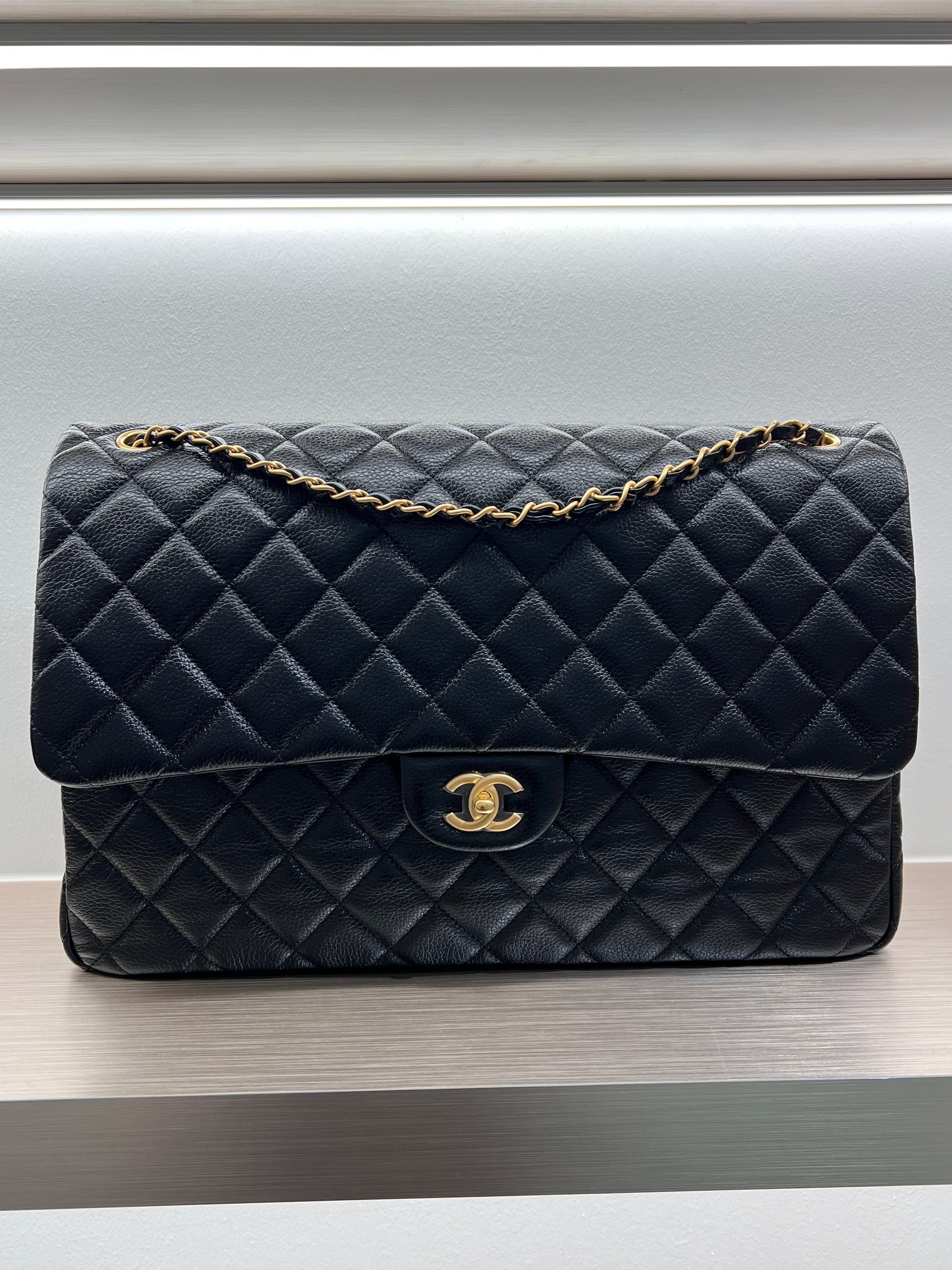Chanel Chanel Black Caviar Airline Bag GHW Microchip SKCX4022
