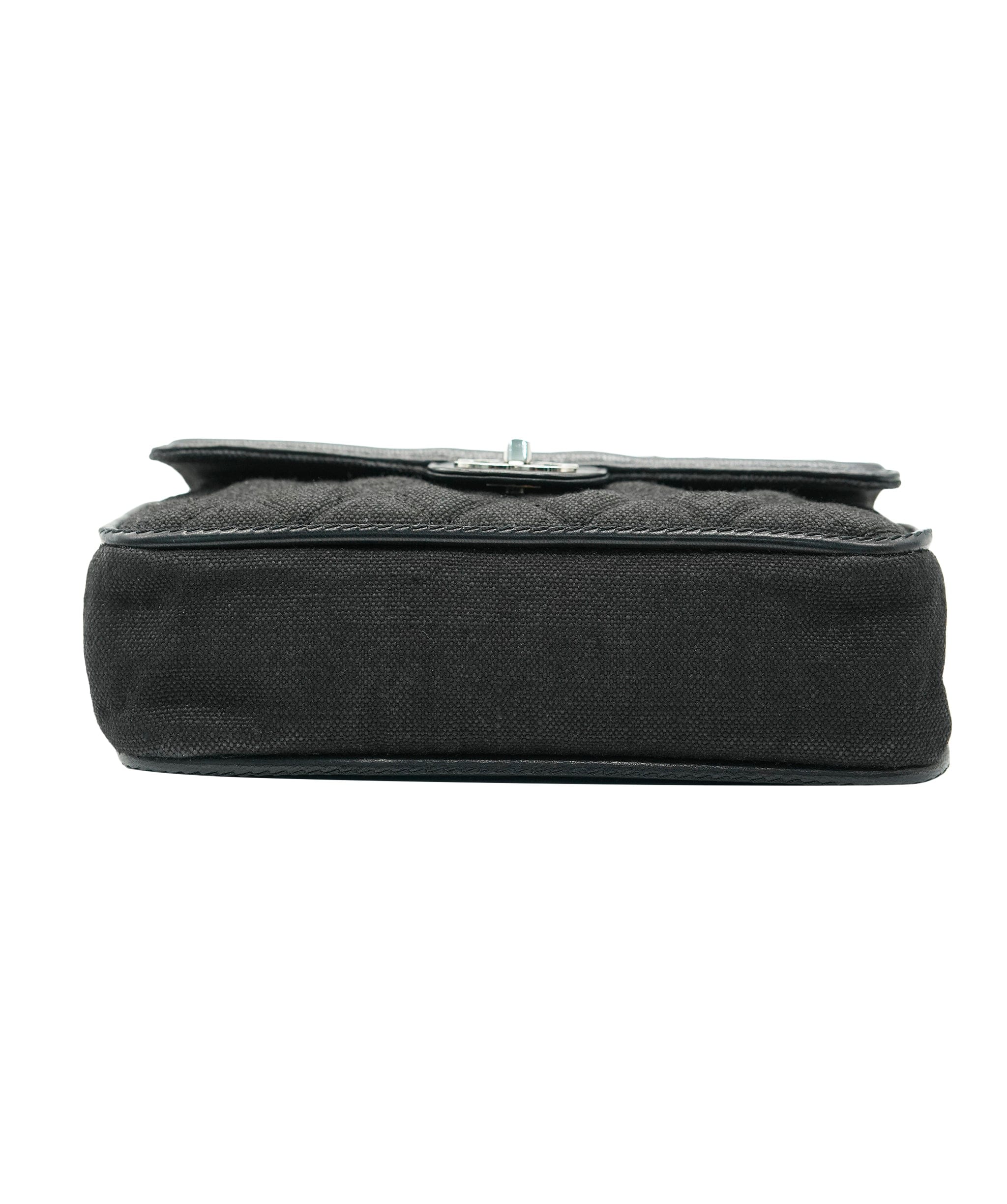 Chanel Chanel Black Double Flap Canvas with GHW Bag ALC2214