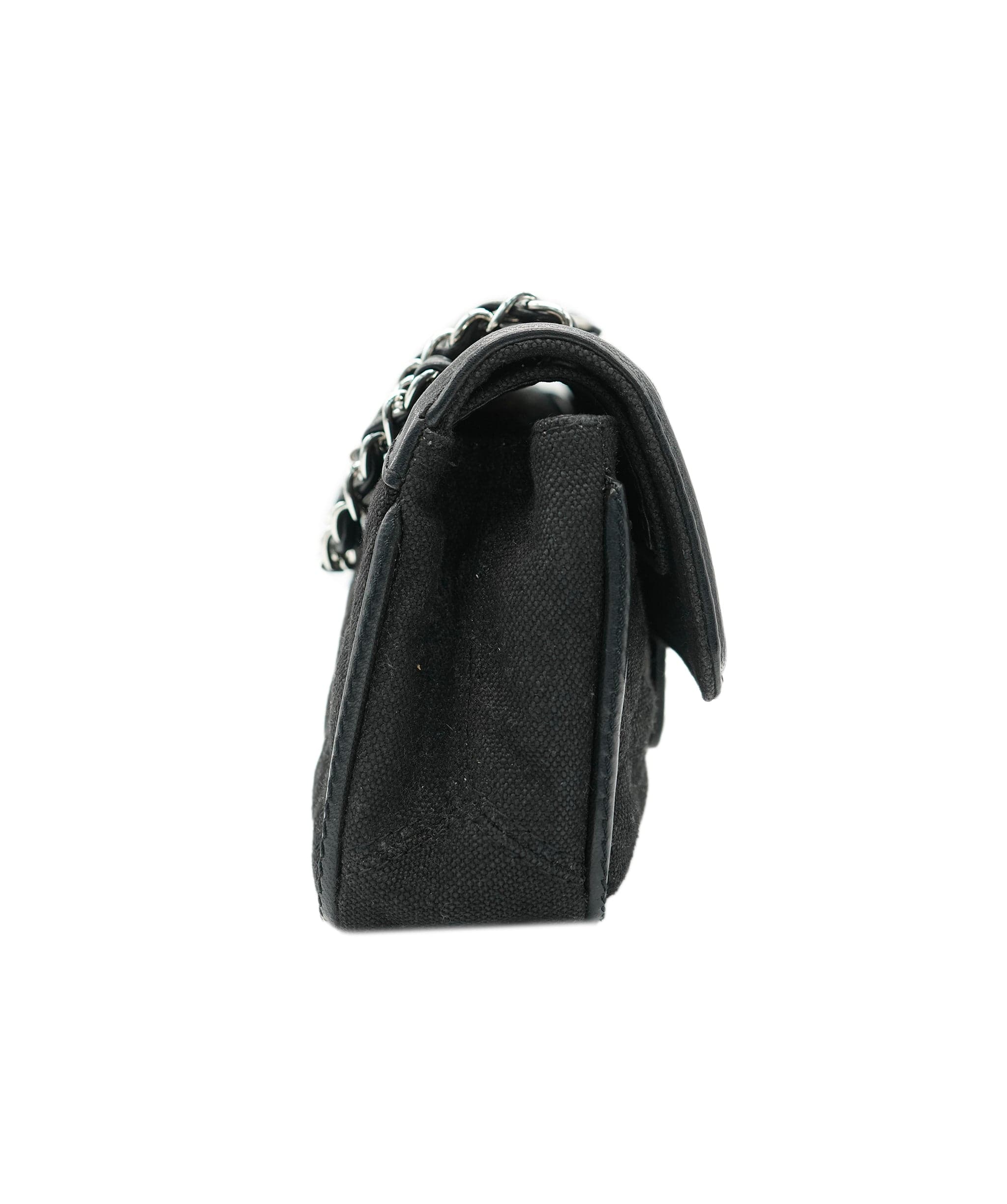 Chanel Chanel Black Double Flap Canvas with GHW Bag ALC2214