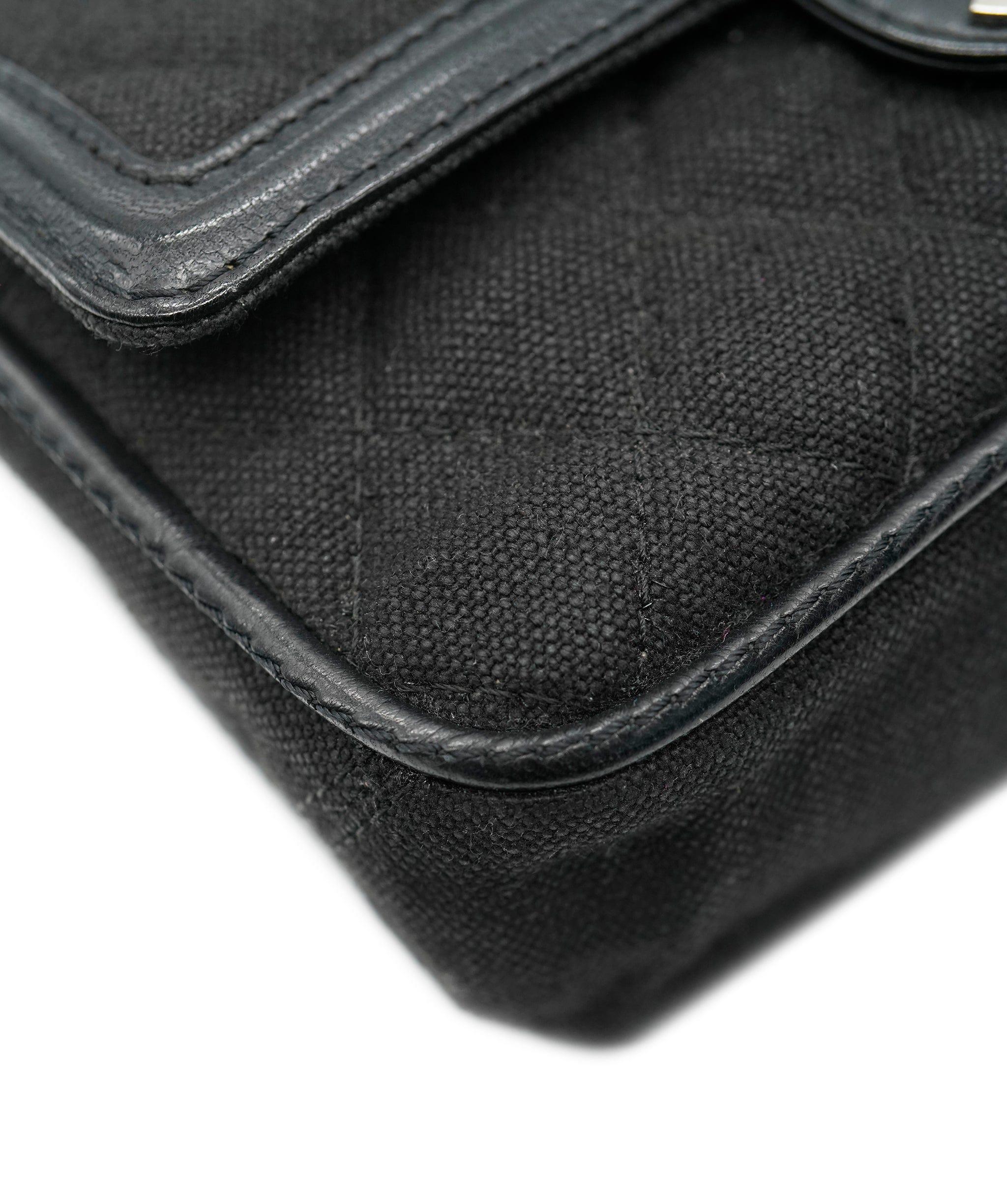 Chanel Chanel Black Double Flap Canvas with GHW Bag ALC2214