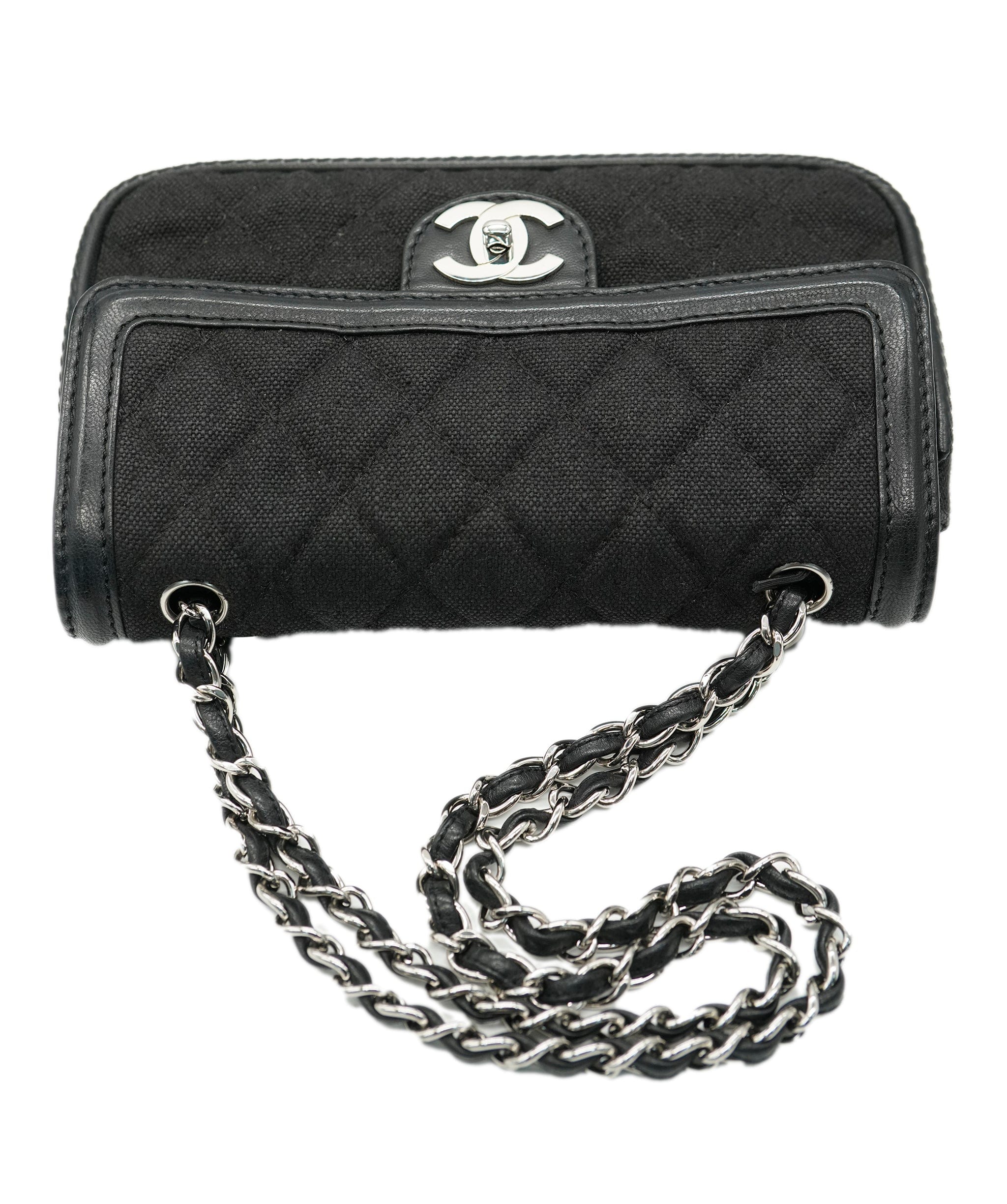 Chanel Chanel Black Double Flap Canvas with GHW Bag ALC2214
