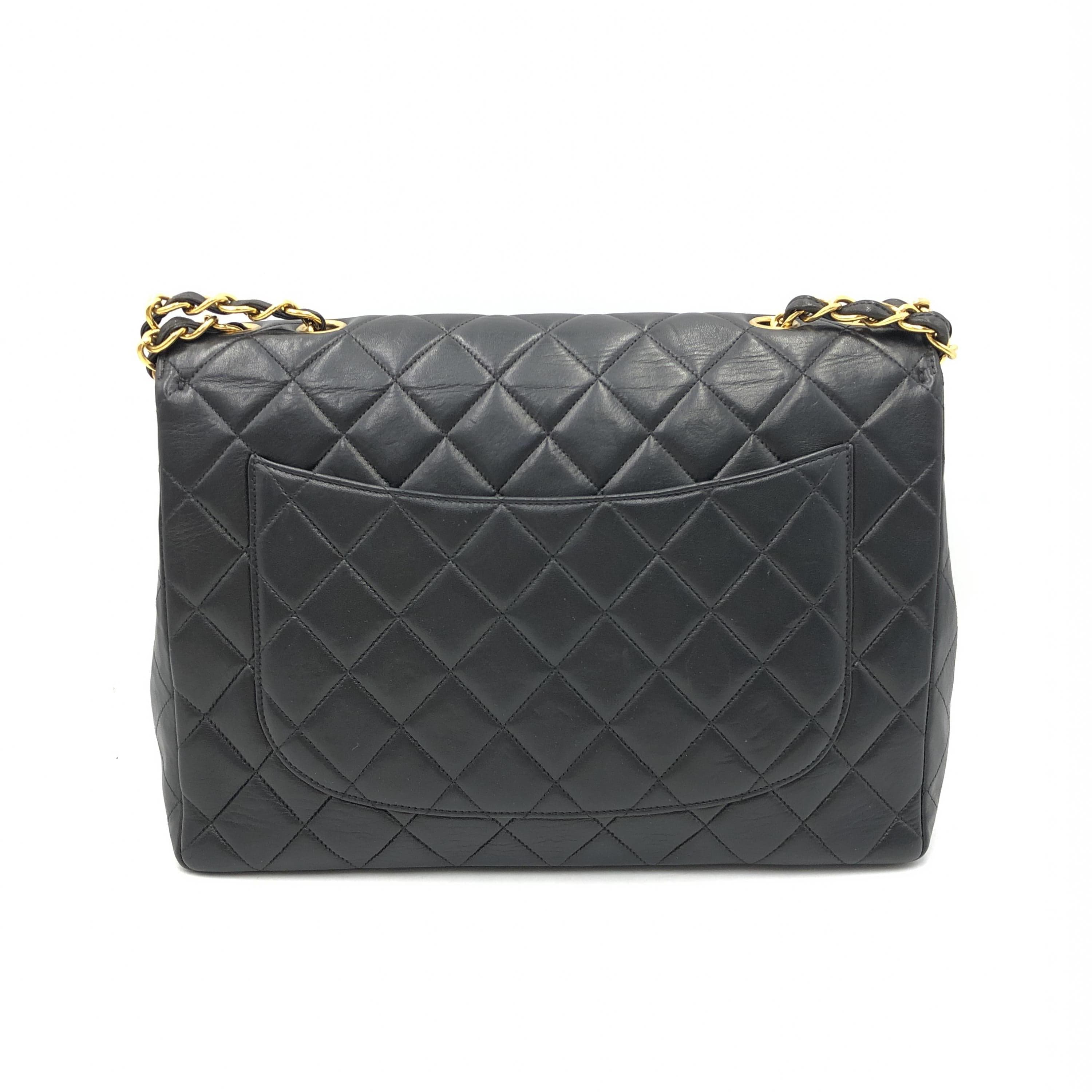 Chanel Chanel Black Lambskin Jumbo Classic Flap Bag ALC3203