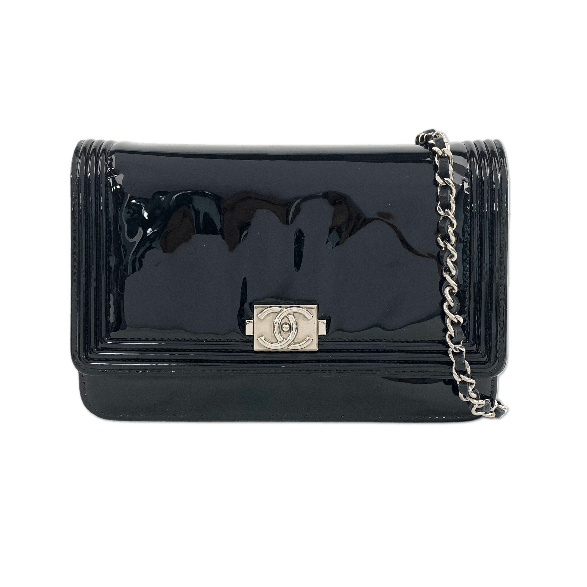 CHANEL Chanel Black Patent Leather Classic Boy Flap Bag T25183672584