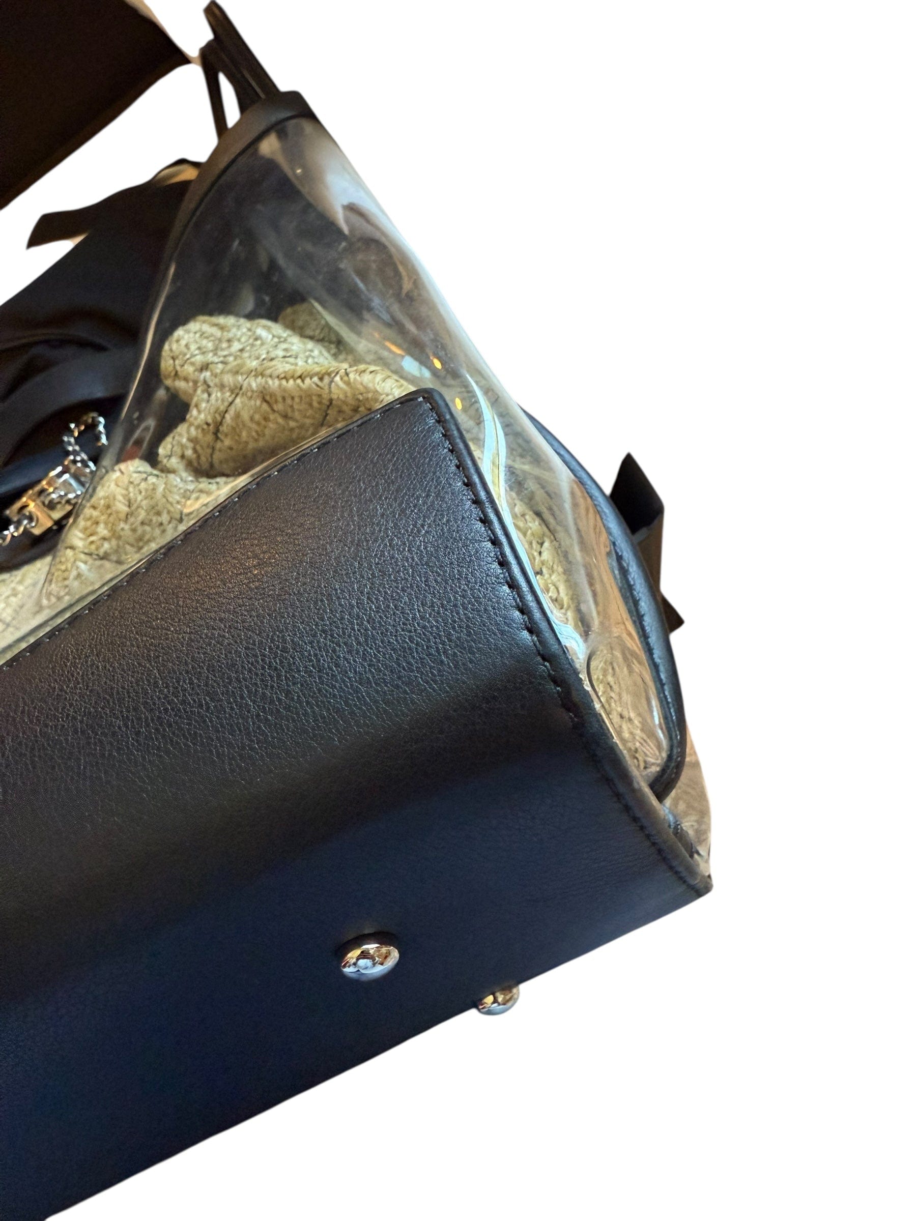 Chanel Chanel Black PVC Shopper Tote with Raffia Insert DXBK0444