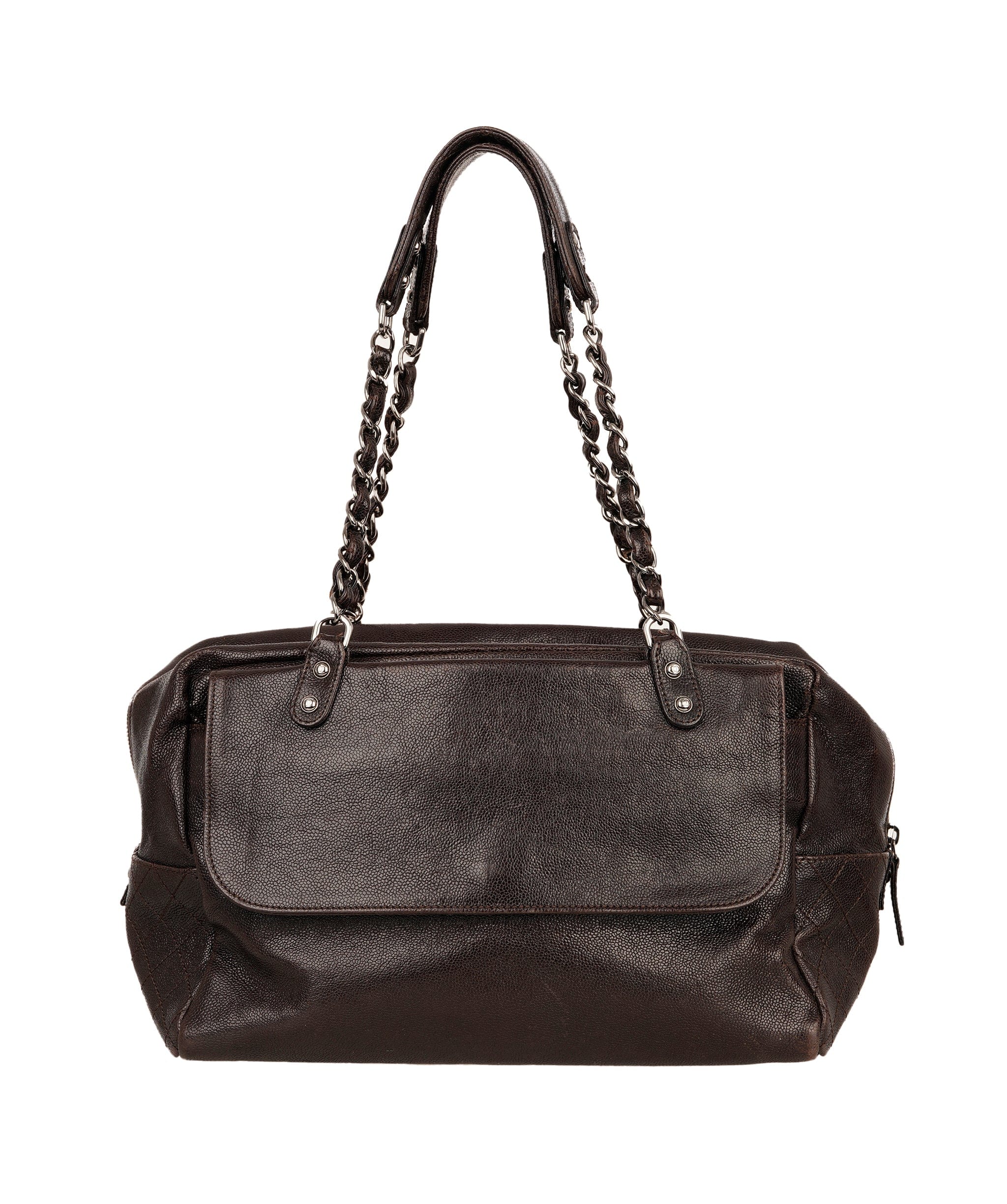 Chanel Chanel Bowling caviar brown shw bag - APC0025