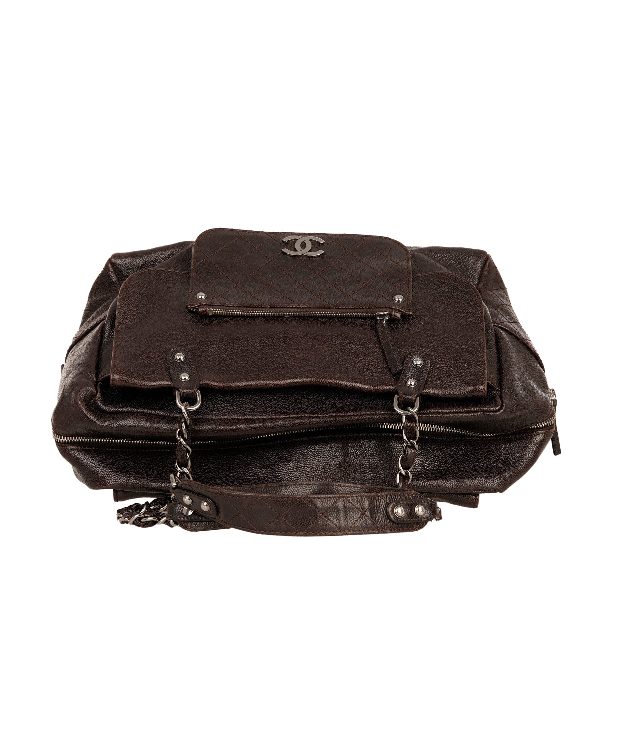 Chanel Chanel Bowling caviar brown shw bag - APC0025