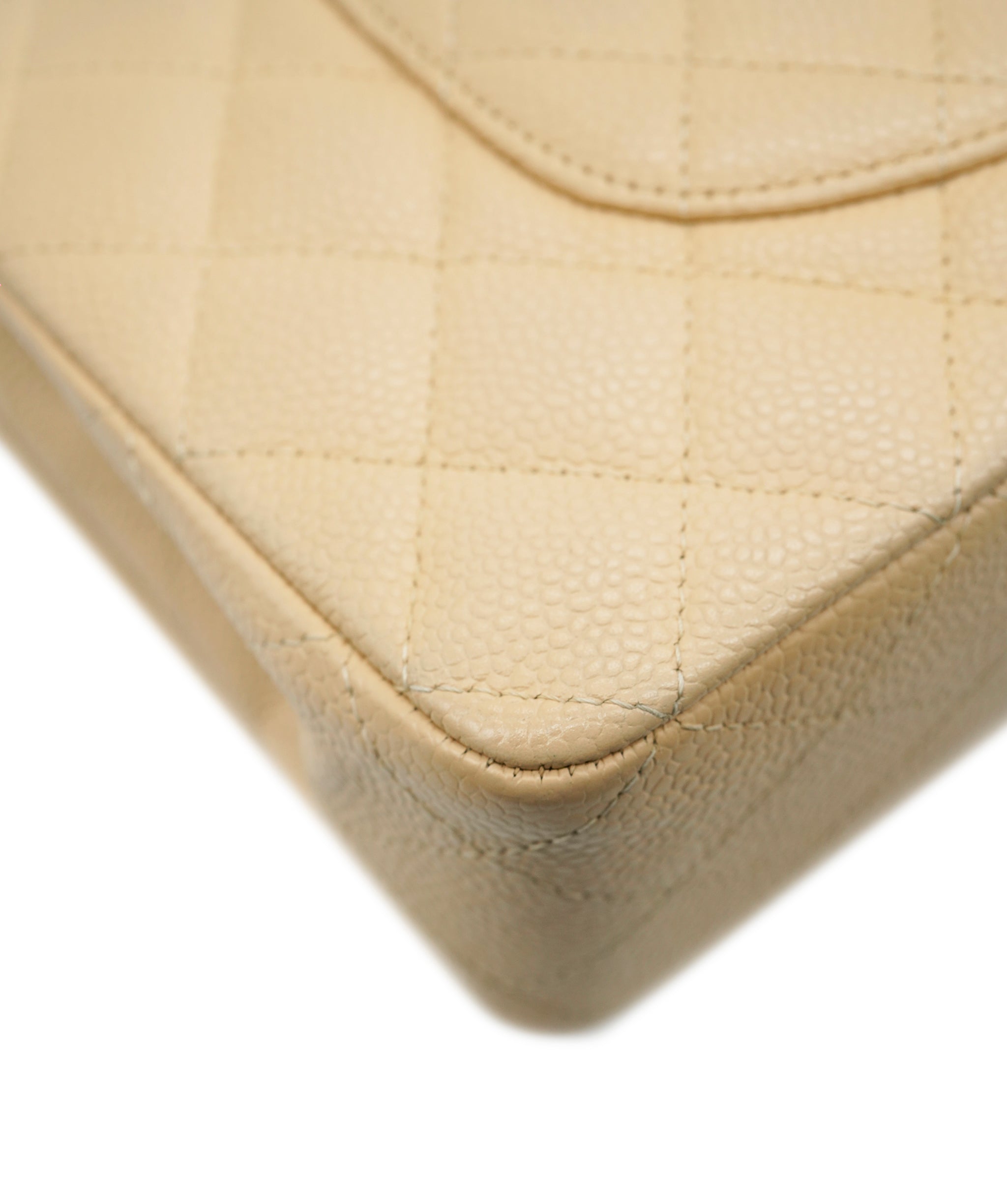 Chanel Chanel Caviar Beige Classic Flap With Silver Hardware ALC3566