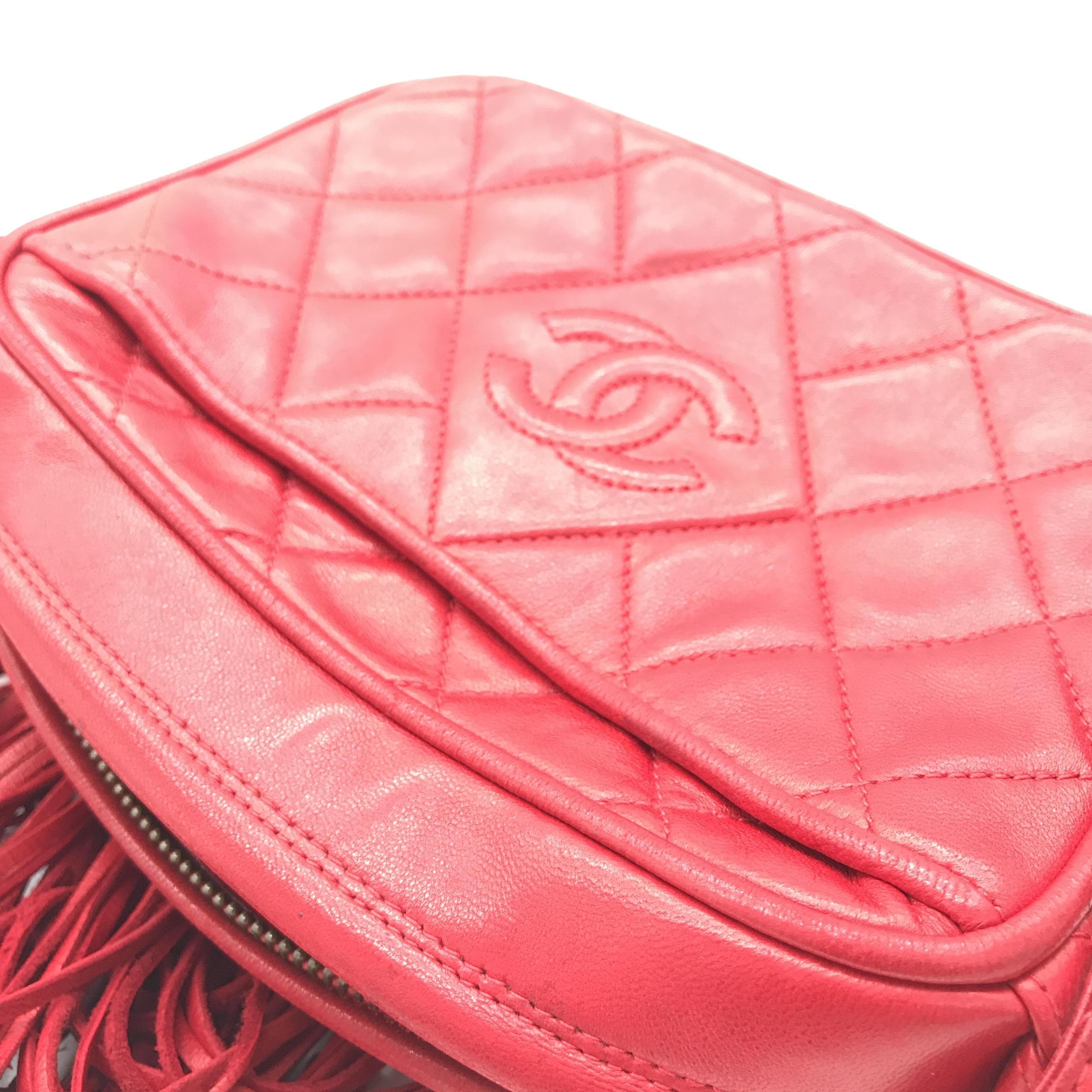 Chanel Chanel CC Quilted Red Leather Camera Tassel Bag ALC3196
