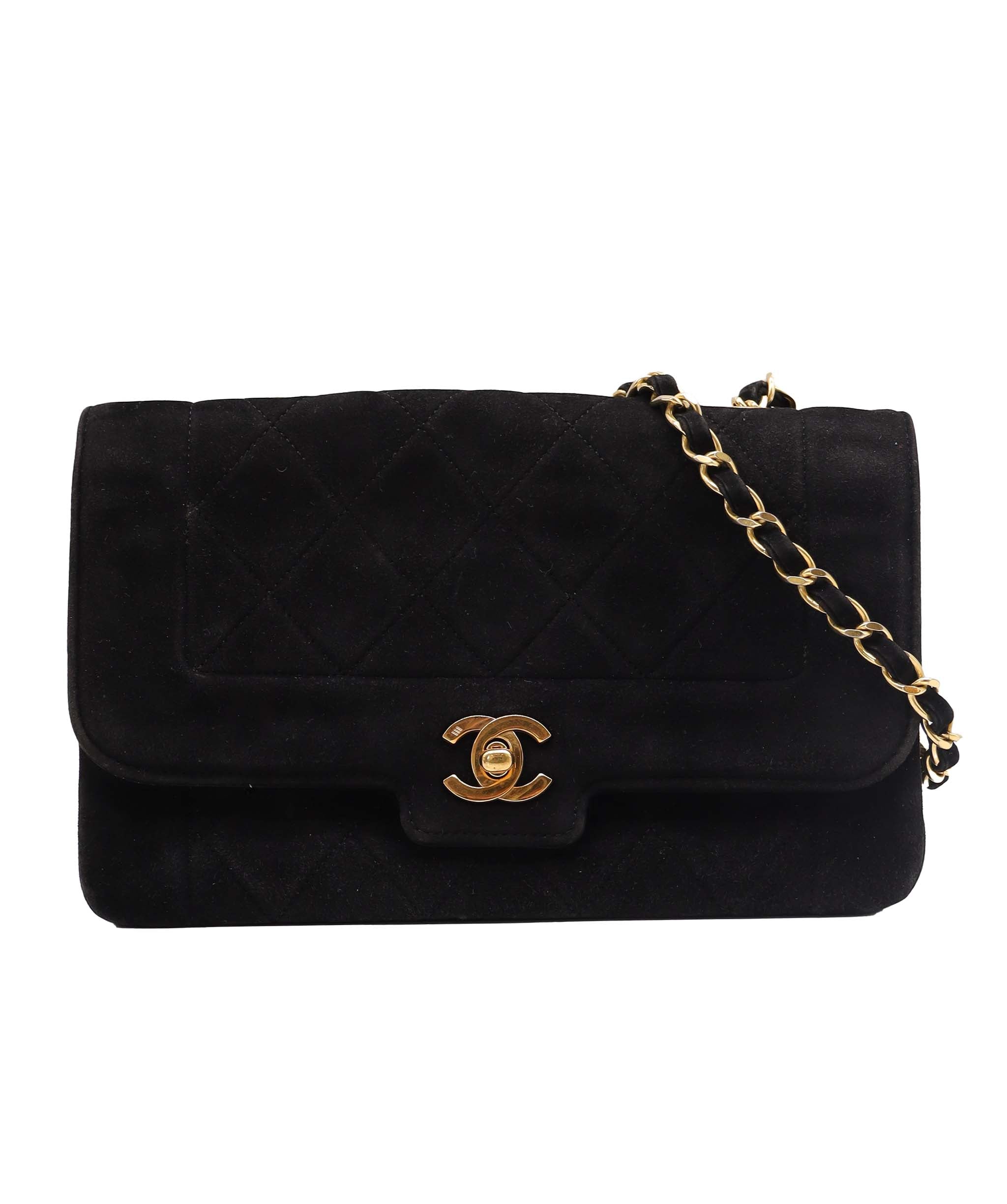 Chanel Chanel CC Turnlock Sude Chain Bag Black DXBS4269
