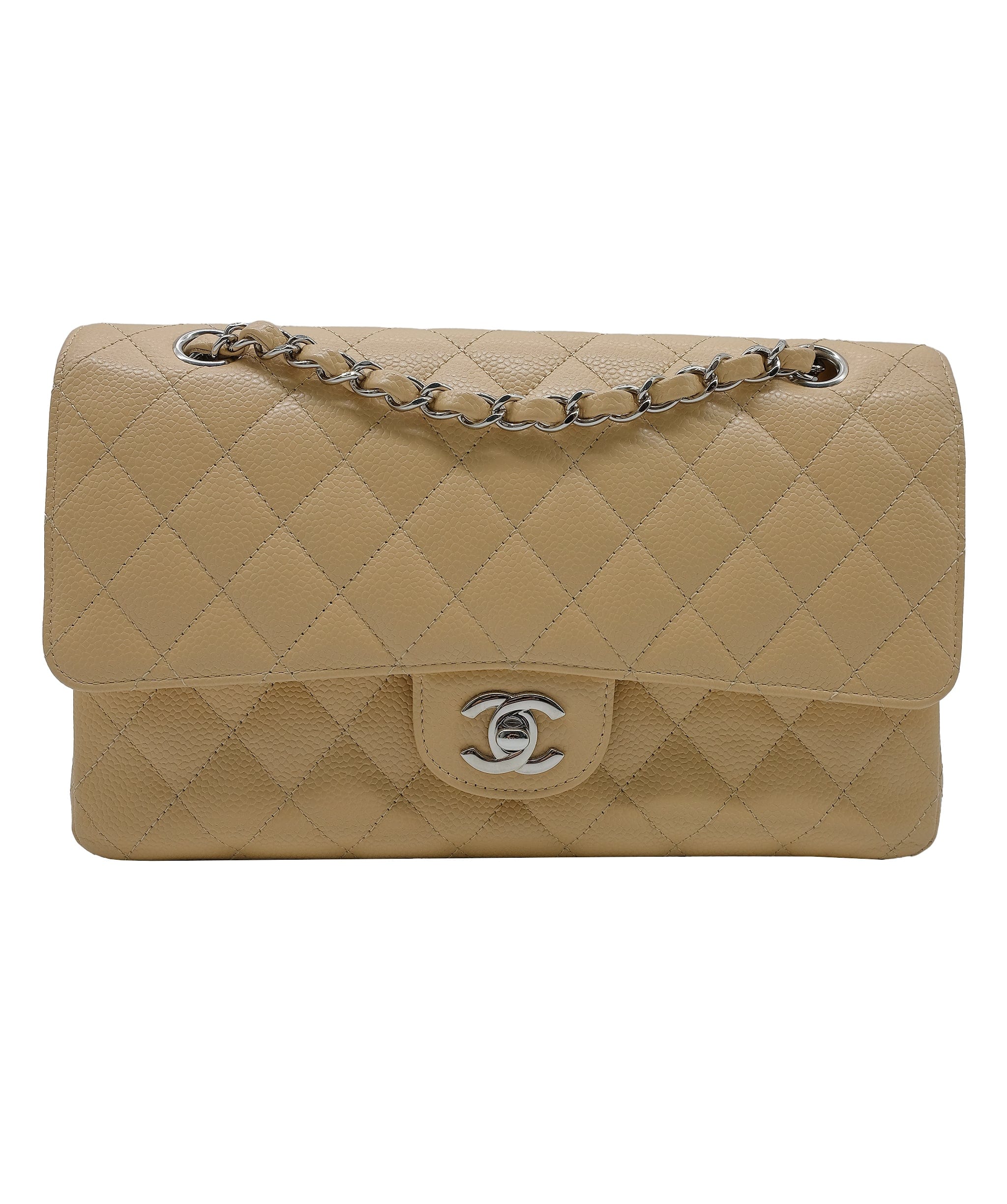 Chanel Chanel Classic Double Flap Beige Caviar SHW #19 SKC1716