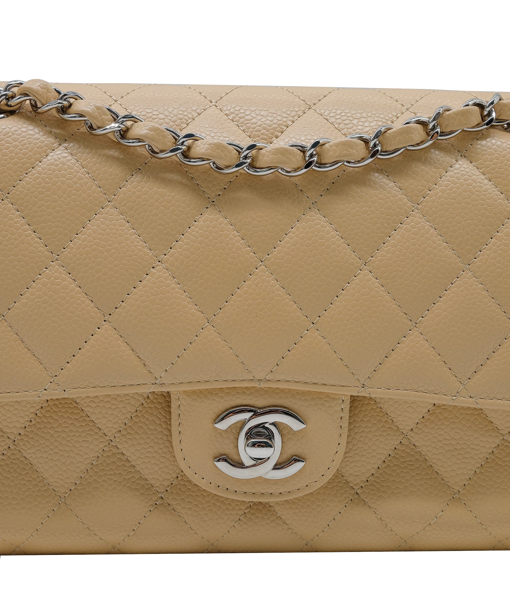 Chanel Chanel Classic Double Flap Beige Caviar SHW #19 SKC1716