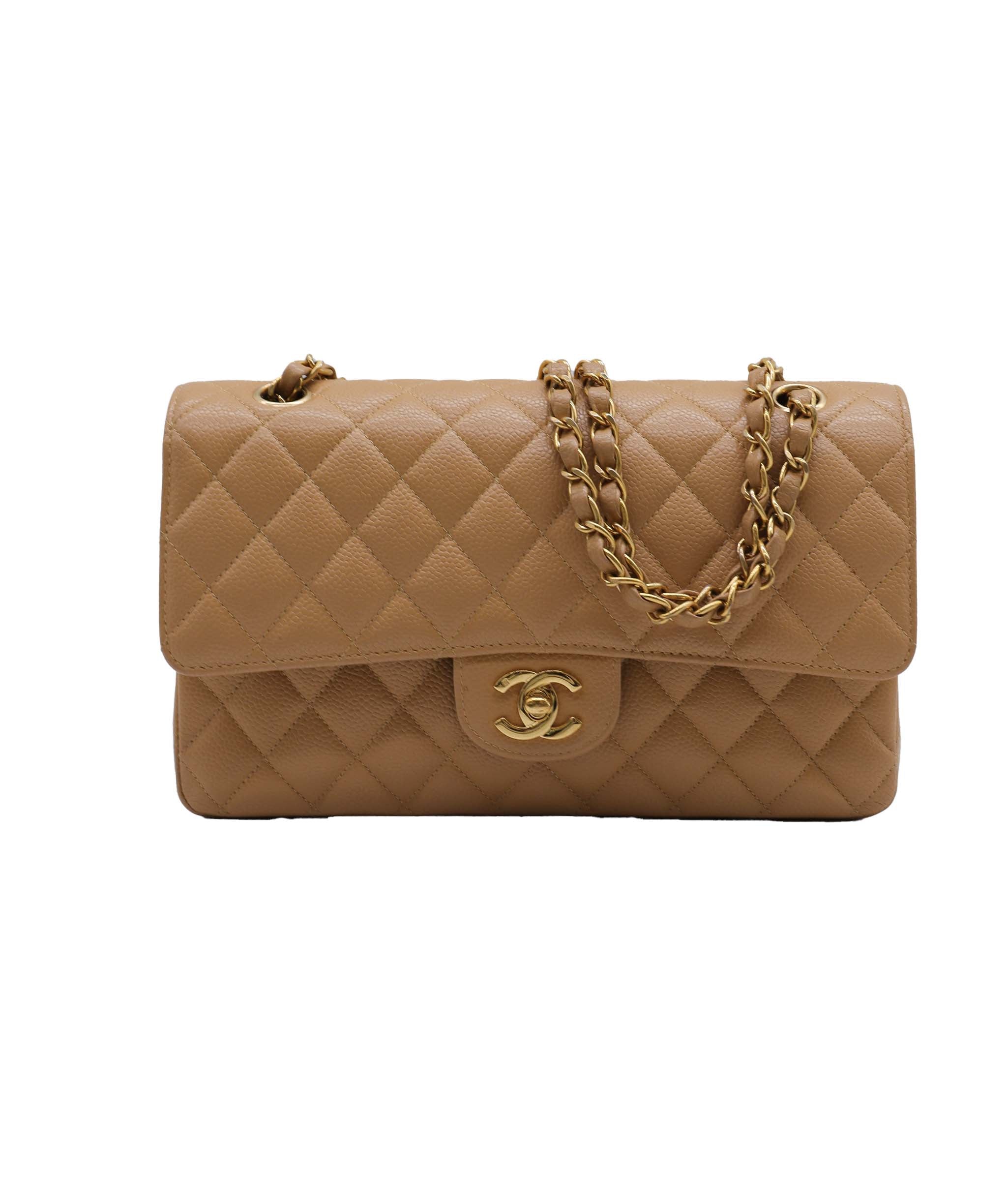 Chanel Chanel Classic Medium Caviar GHW Dark Beige DXBS2342