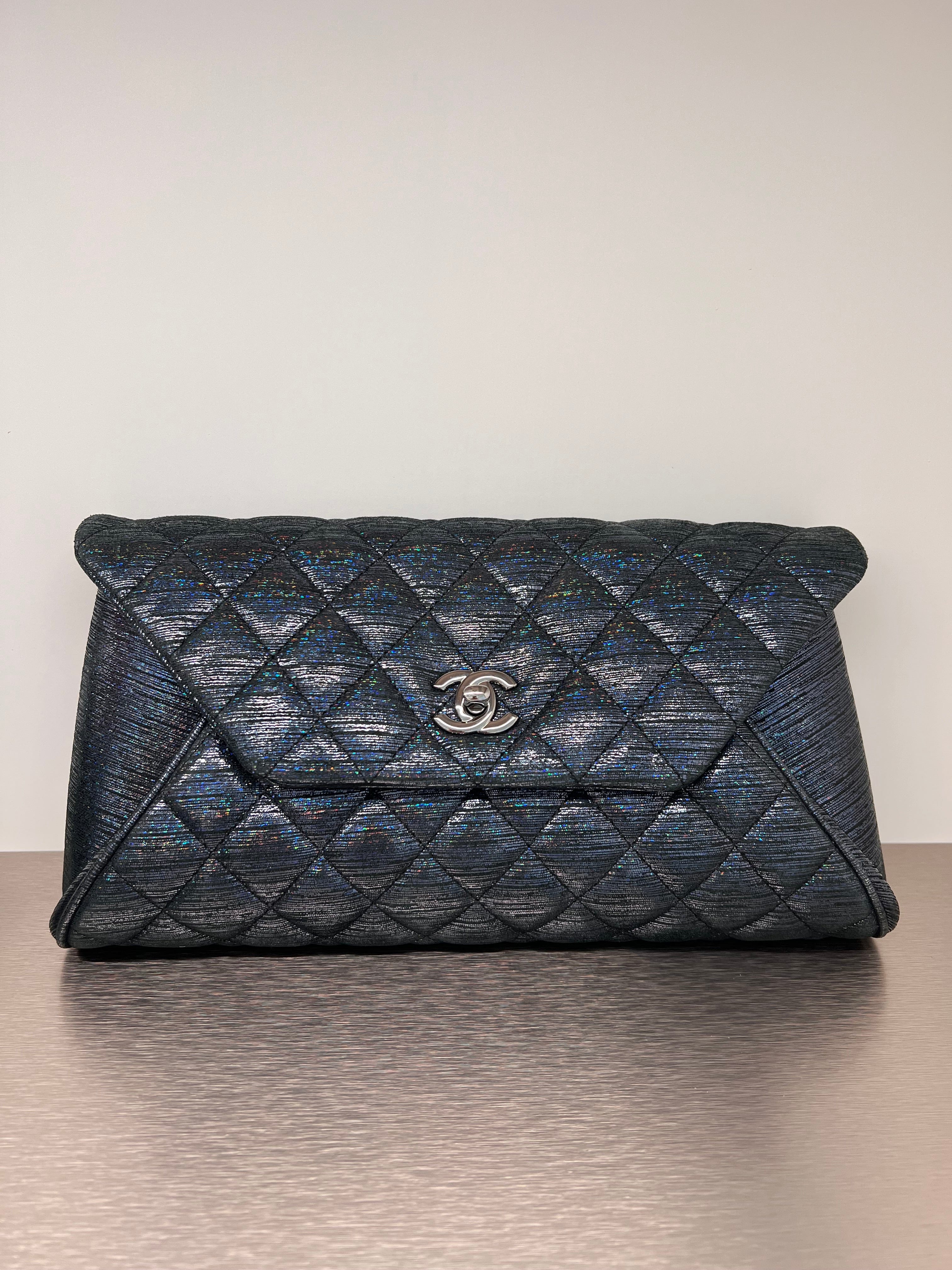 Chanel Chanel Clutch Foldover Irisdescent Suede SKCH4015