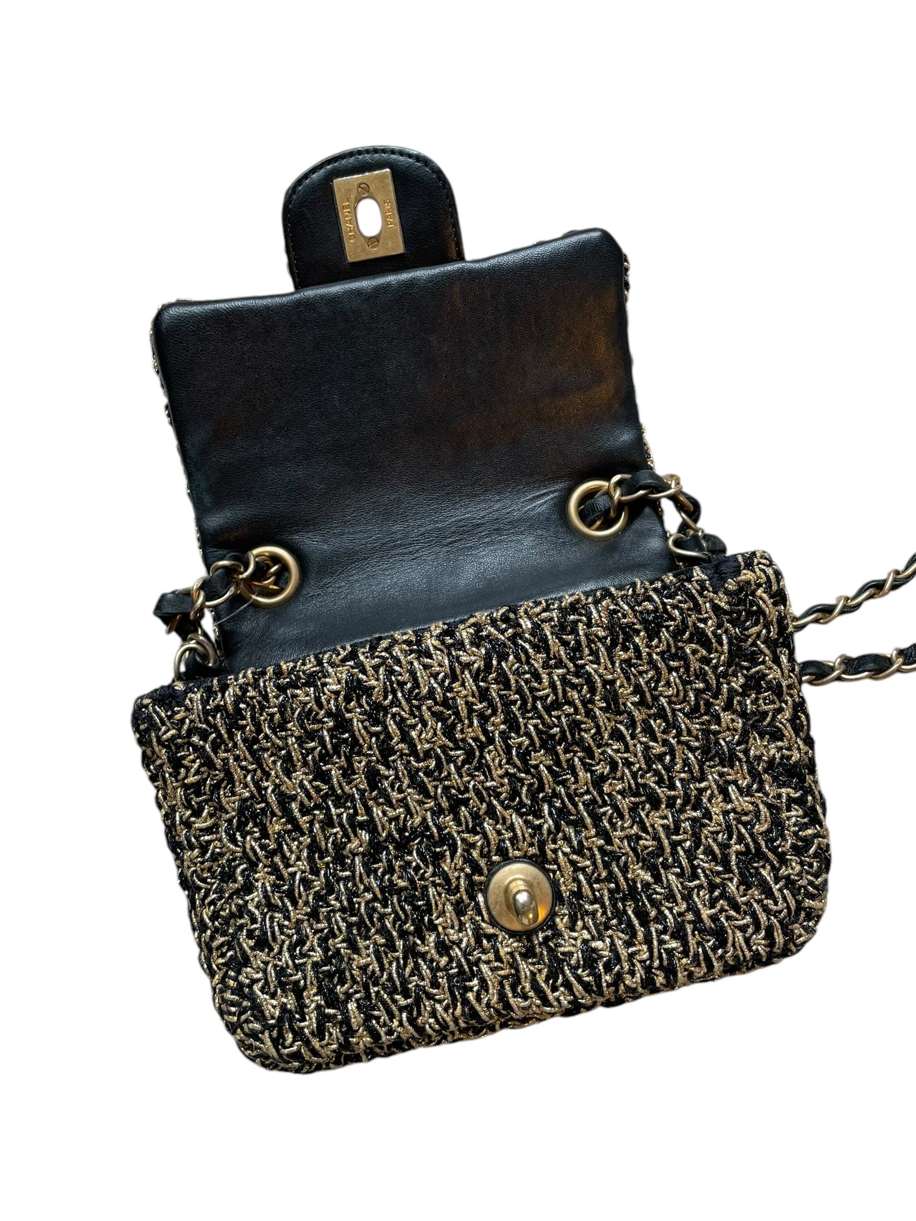 Chanel Chanel gold tweed mini flap, GHW DXBK0373