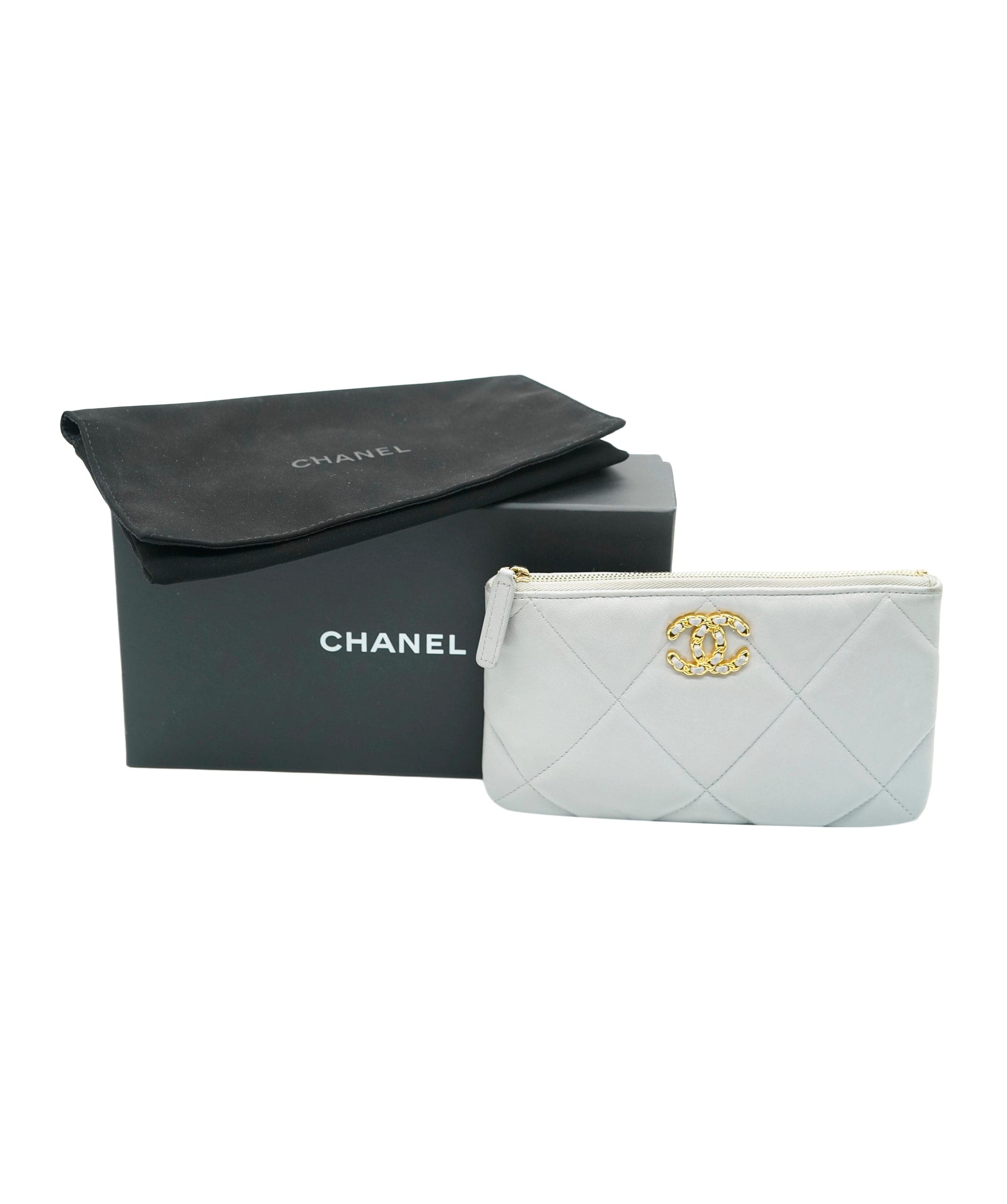 Chanel Chanel Grey S19 Lambskin Wallet With Box ALC2622