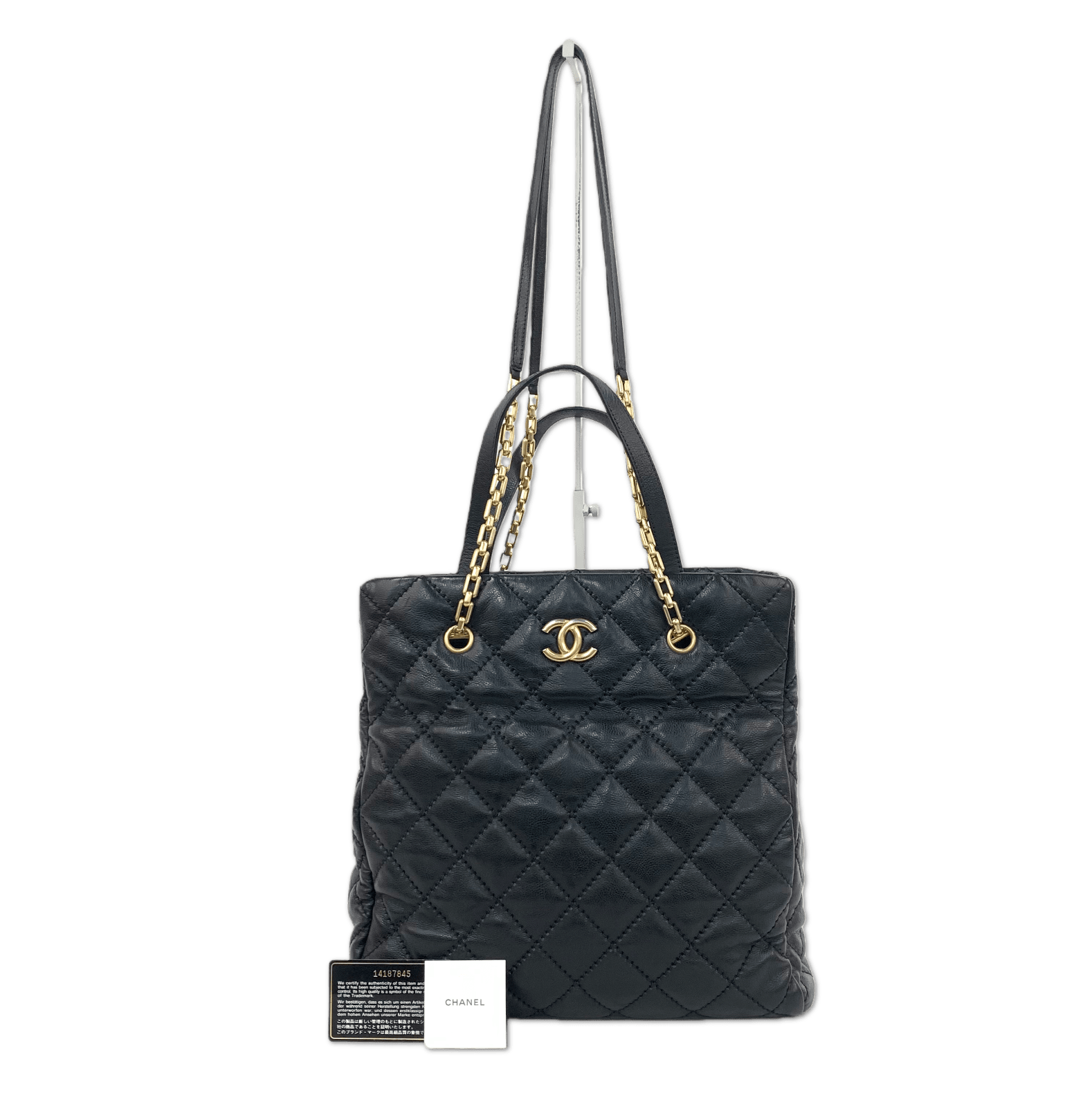 Chanel Chanel Lambskin Quilted Tote with Gold Hardware C19497032742