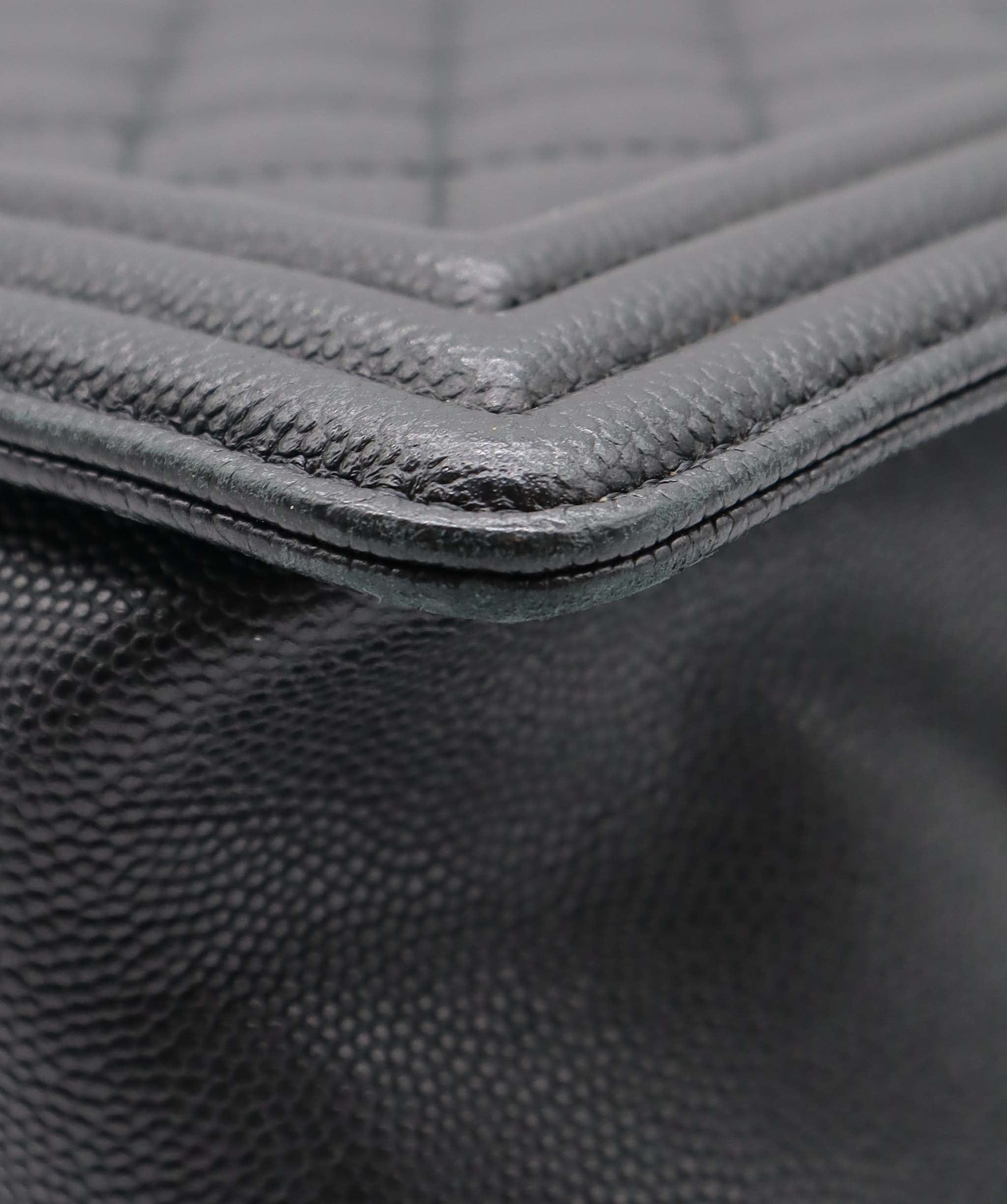 Chanel Chanel Large Black Caviar Leather Boy Bag SHW AGC3182