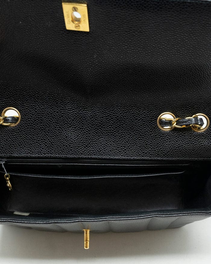 Chanel Chanel Mademoiselle Classic Single Flap Black Caviar GHW - DXBS1461