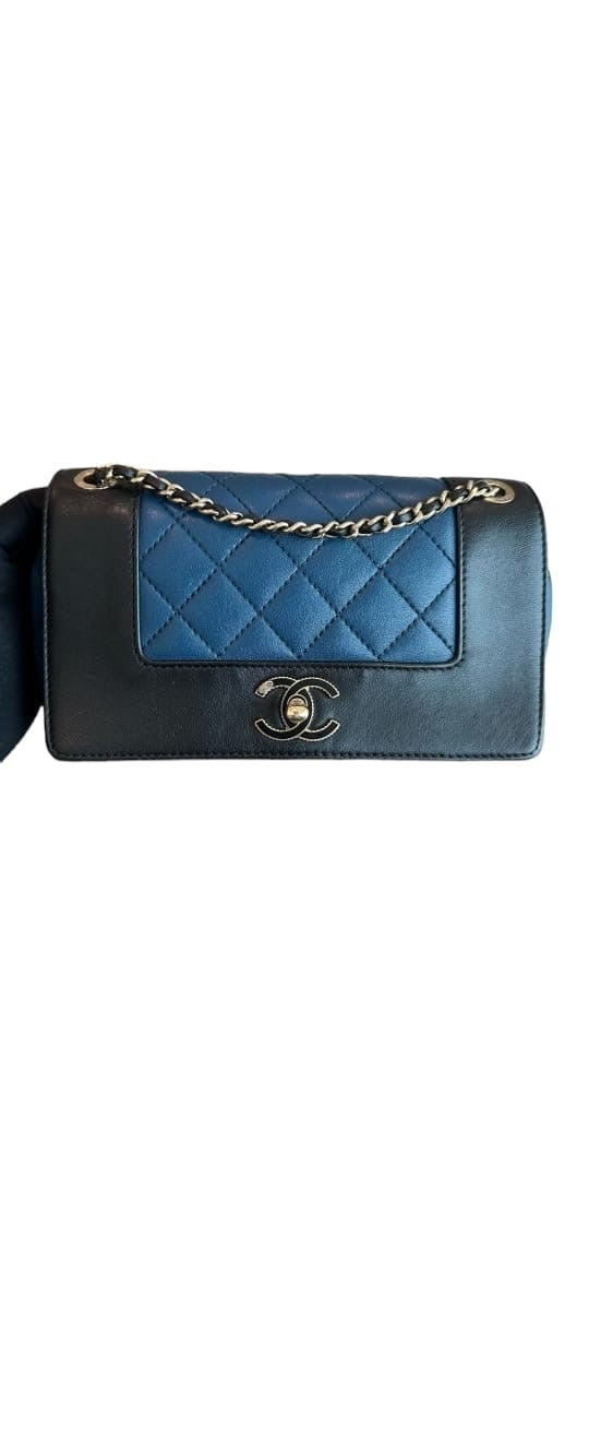 Chanel Chanel Mademoiselle Small Black / Dark Blue Calfskin GHW #23 SYCM104