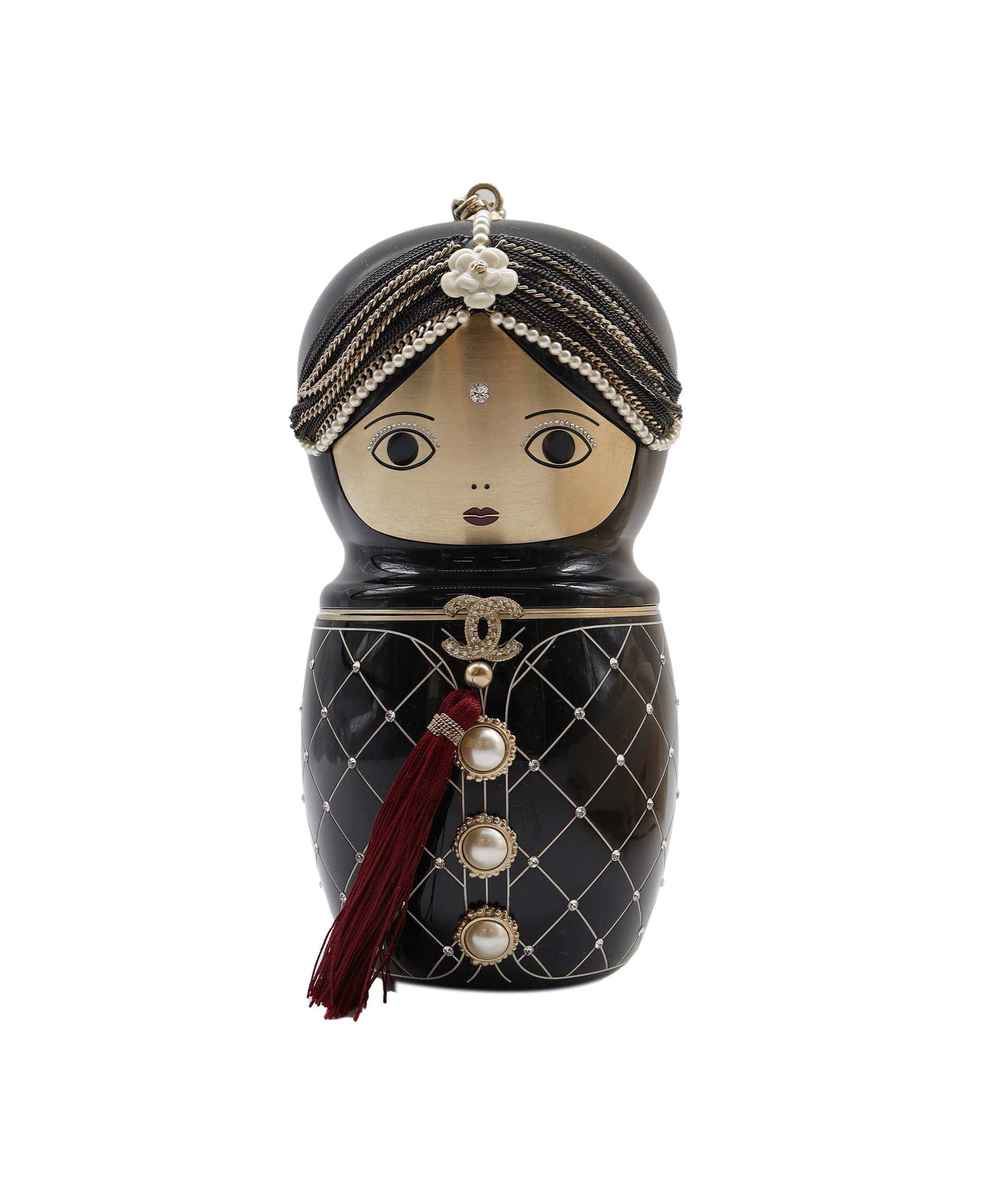Chanel Chanel matryoshka doll black gold bag DXBS2297