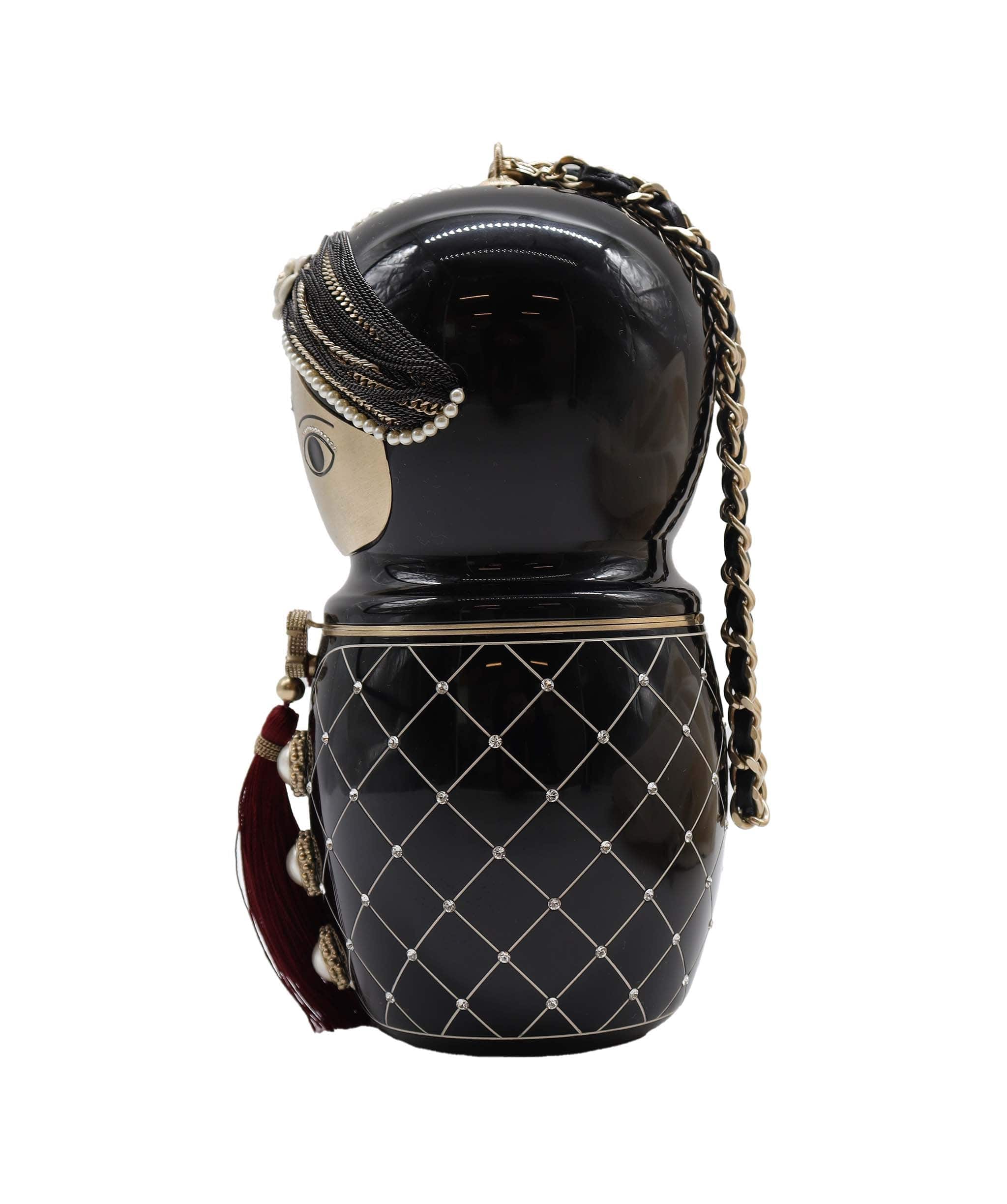 Chanel Chanel matryoshka doll black gold bag DXBS2297