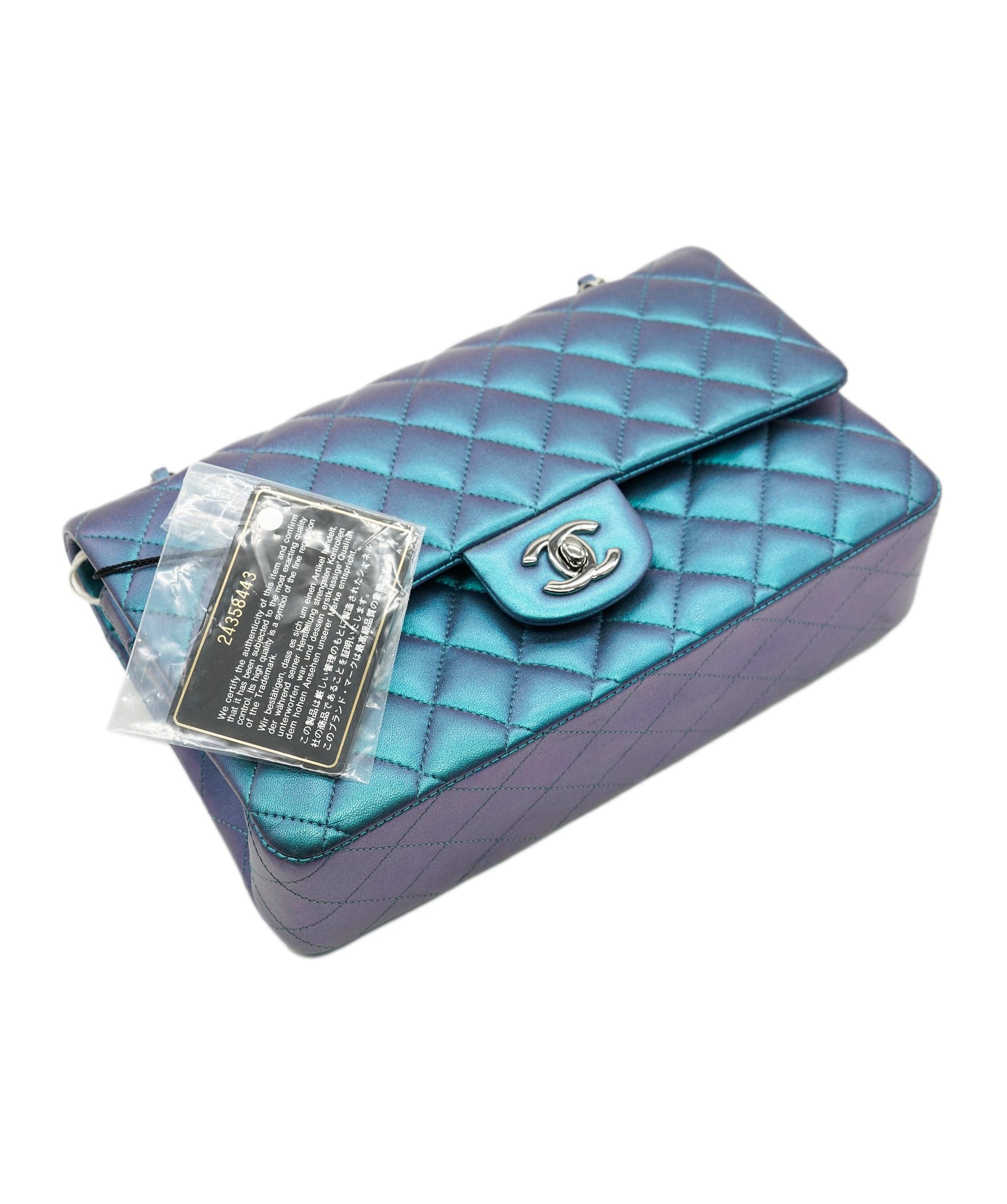 Chanel Chanel Medium Double Metallic Blue Lambskin DXBS3739