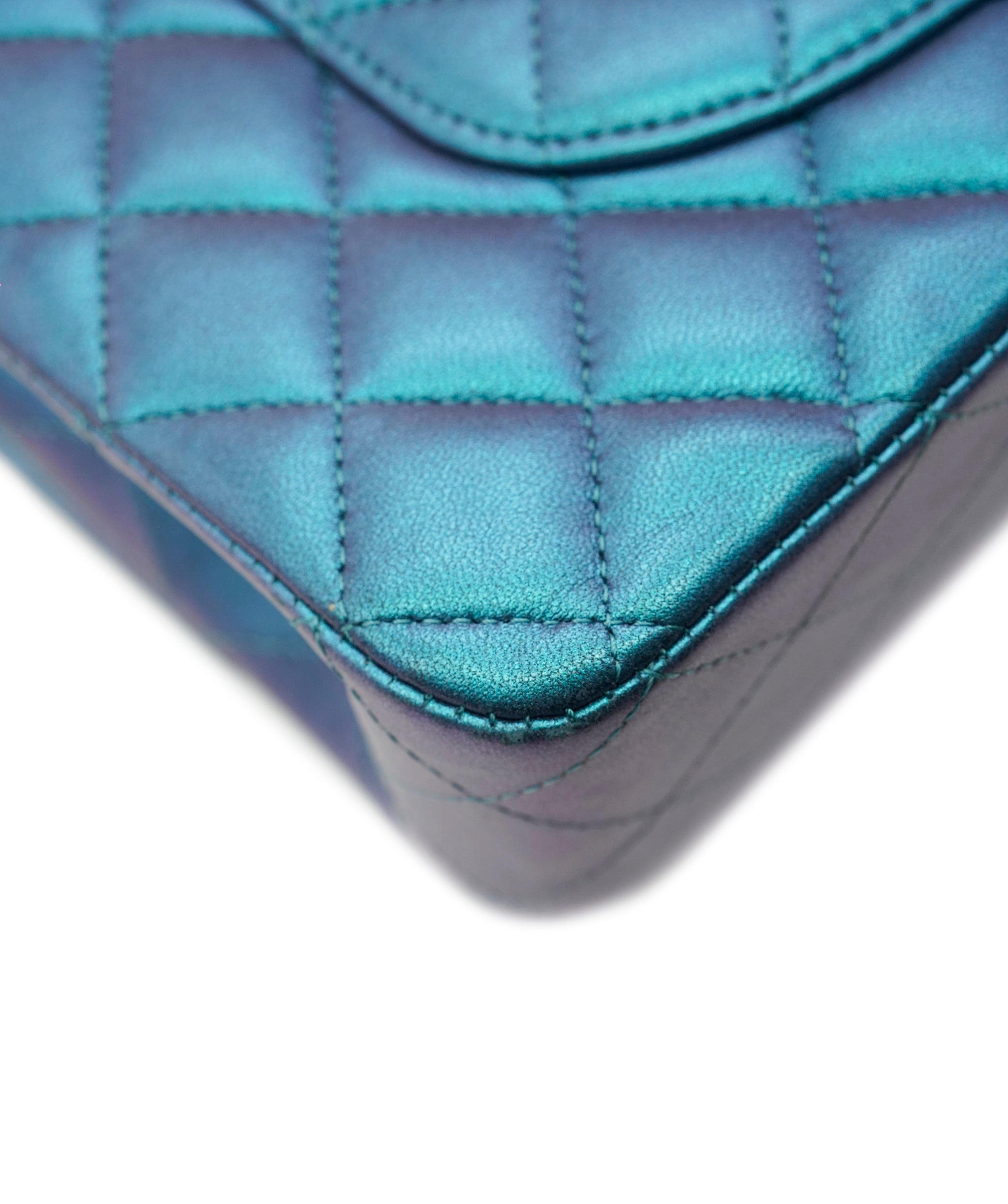 Chanel Chanel Medium Double Metallic Blue Lambskin DXBS3739