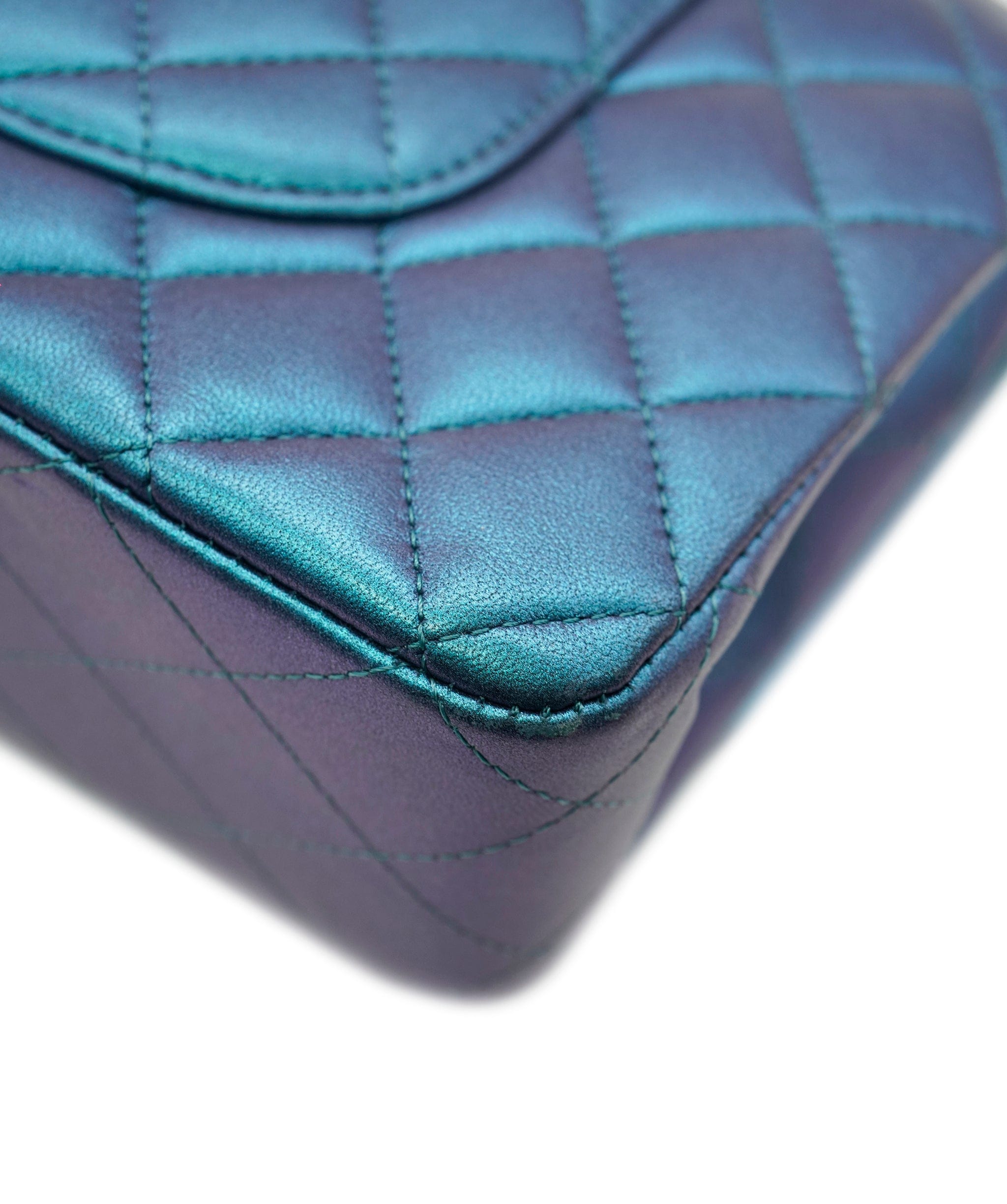 Chanel Chanel Medium Double Metallic Blue Lambskin DXBS3739