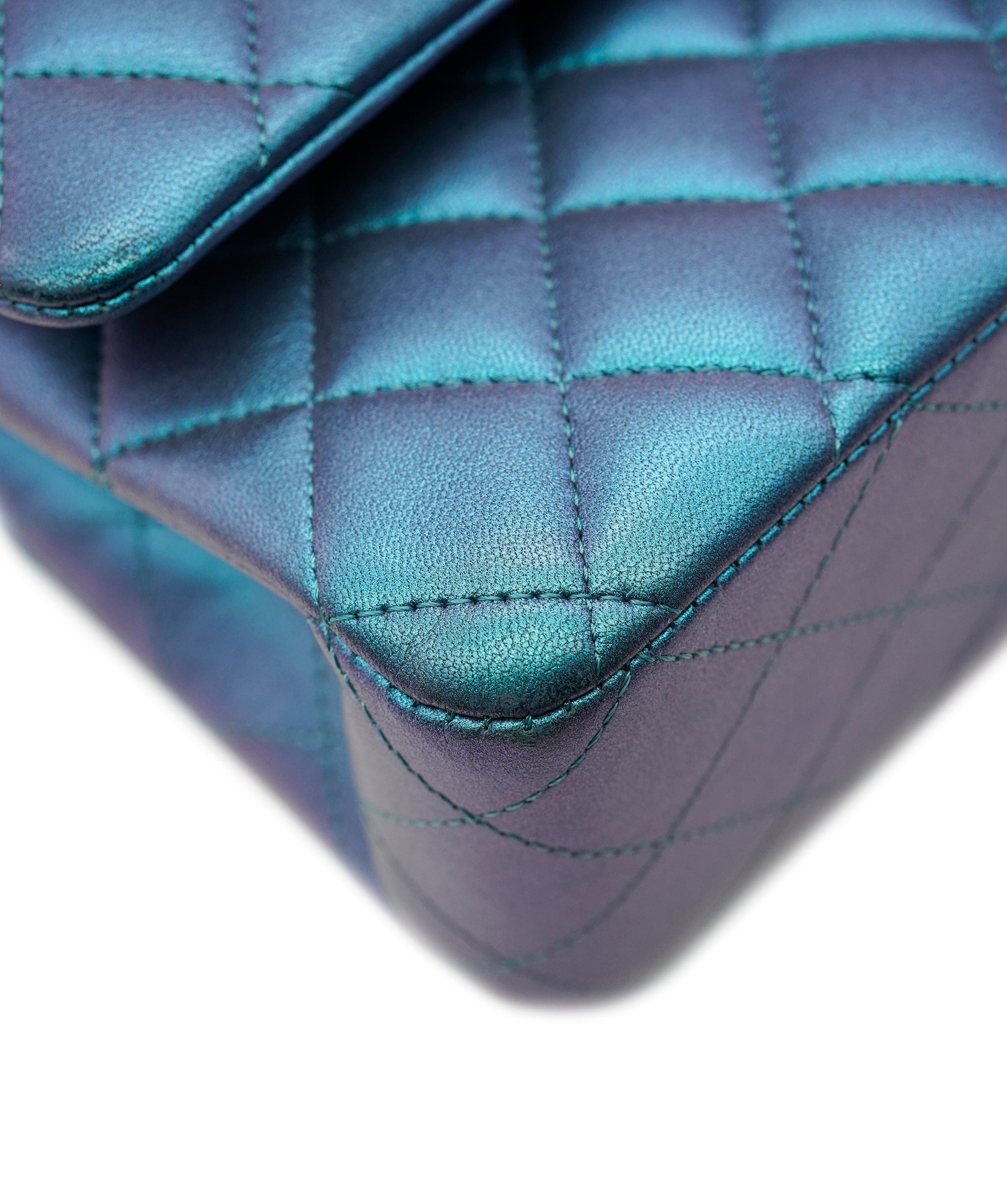 Chanel Chanel Medium Double Metallic Blue Lambskin DXBS3739