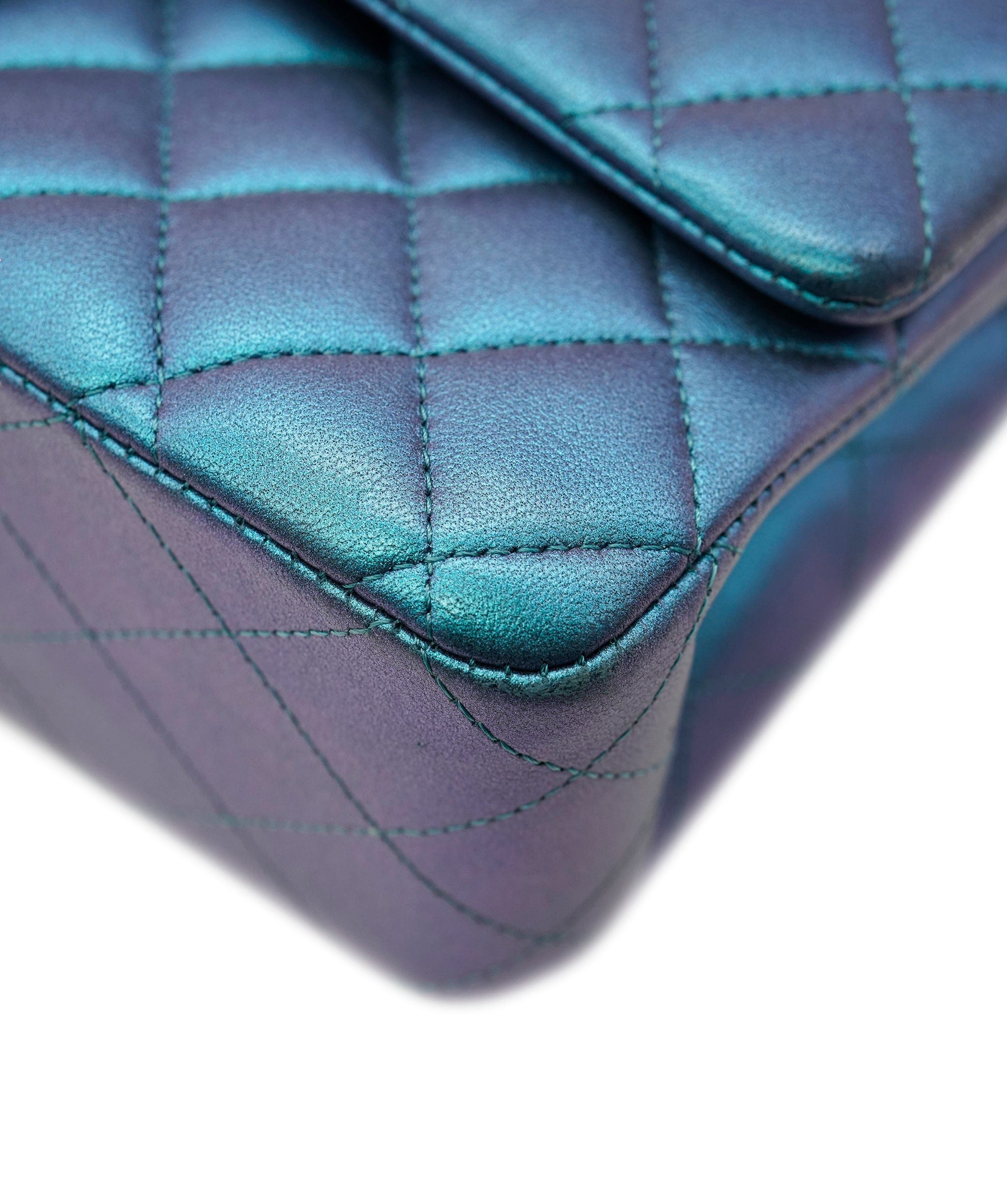 Chanel Chanel Medium Double Metallic Blue Lambskin DXBS3739