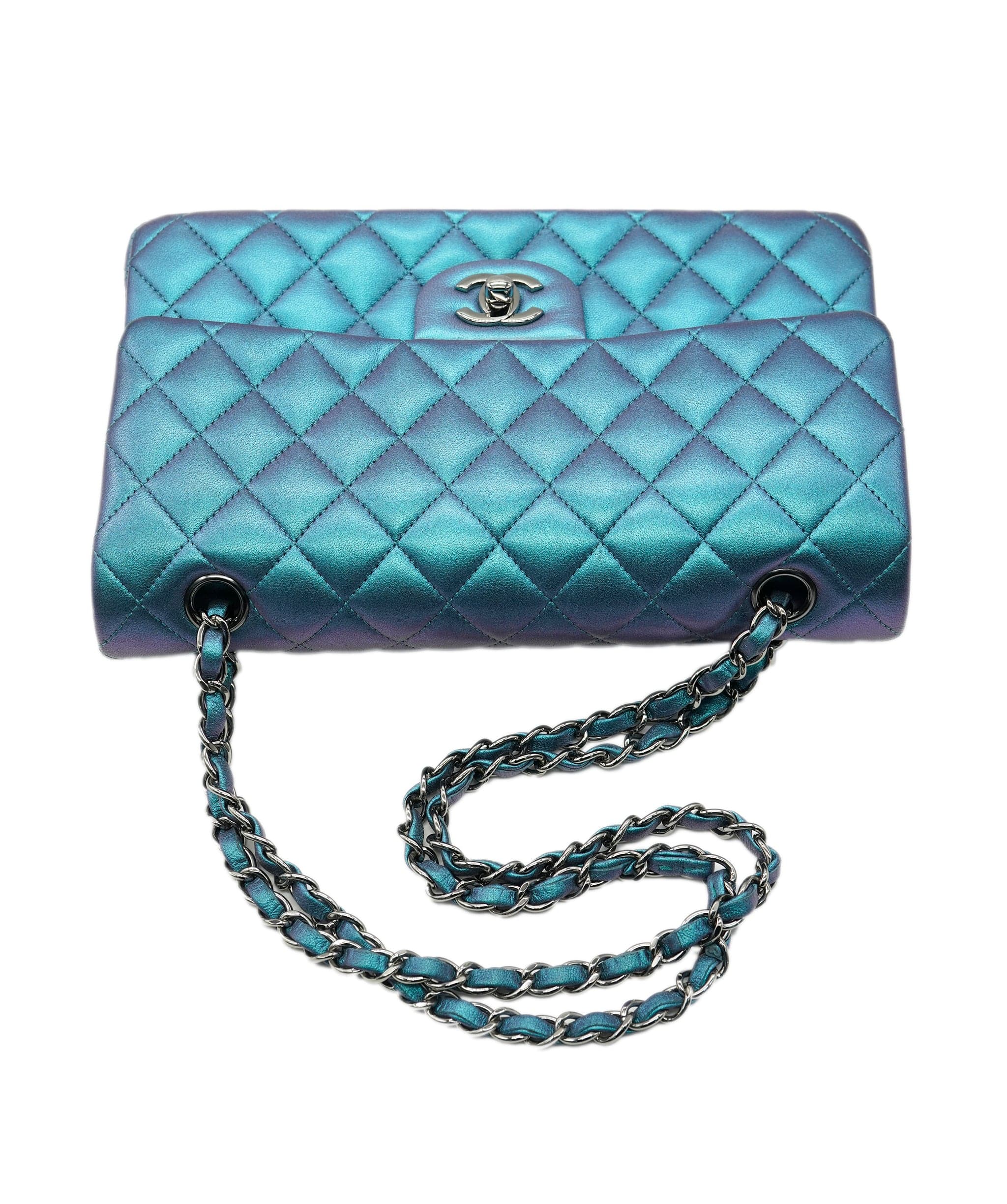 Chanel Chanel Medium Double Metallic Blue Lambskin DXBS3739