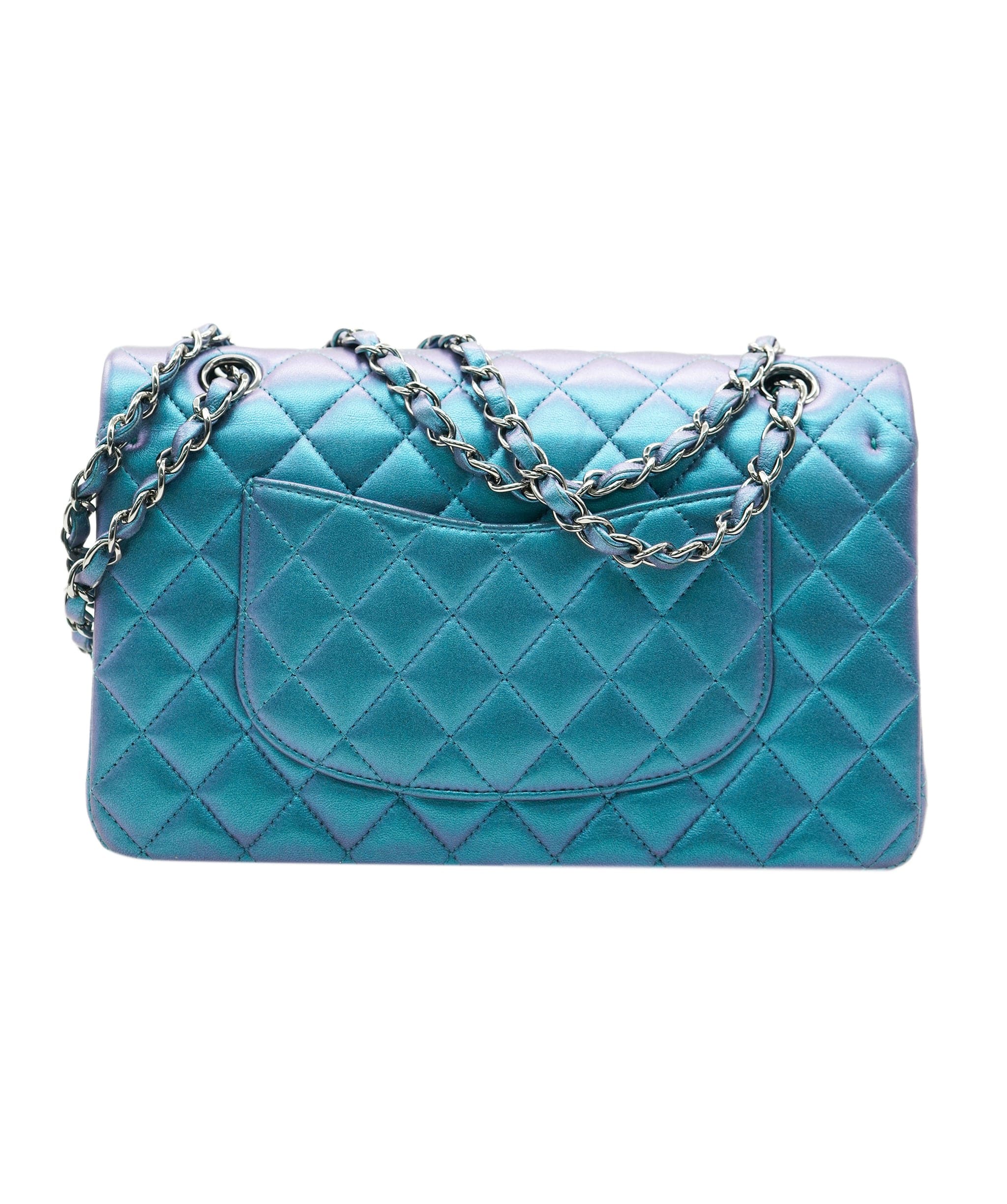 Chanel Chanel Medium Double Metallic Blue Lambskin DXBS3739