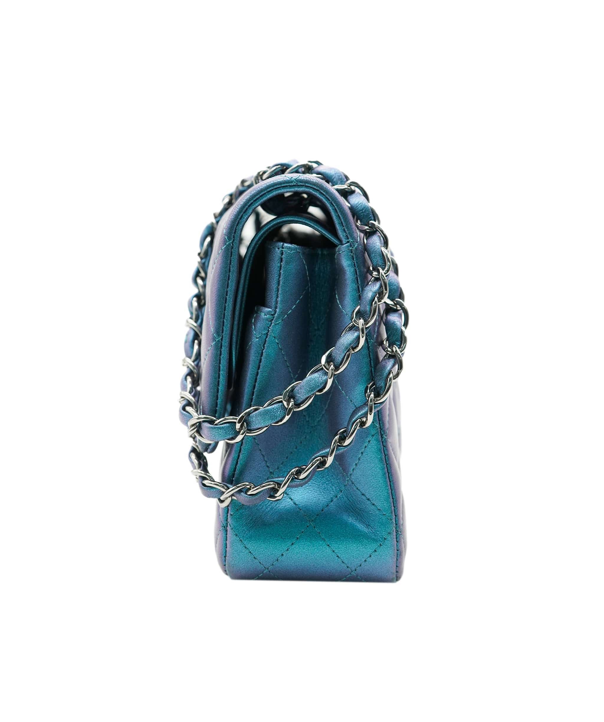 Chanel Chanel Medium Double Metallic Blue Lambskin DXBS3739