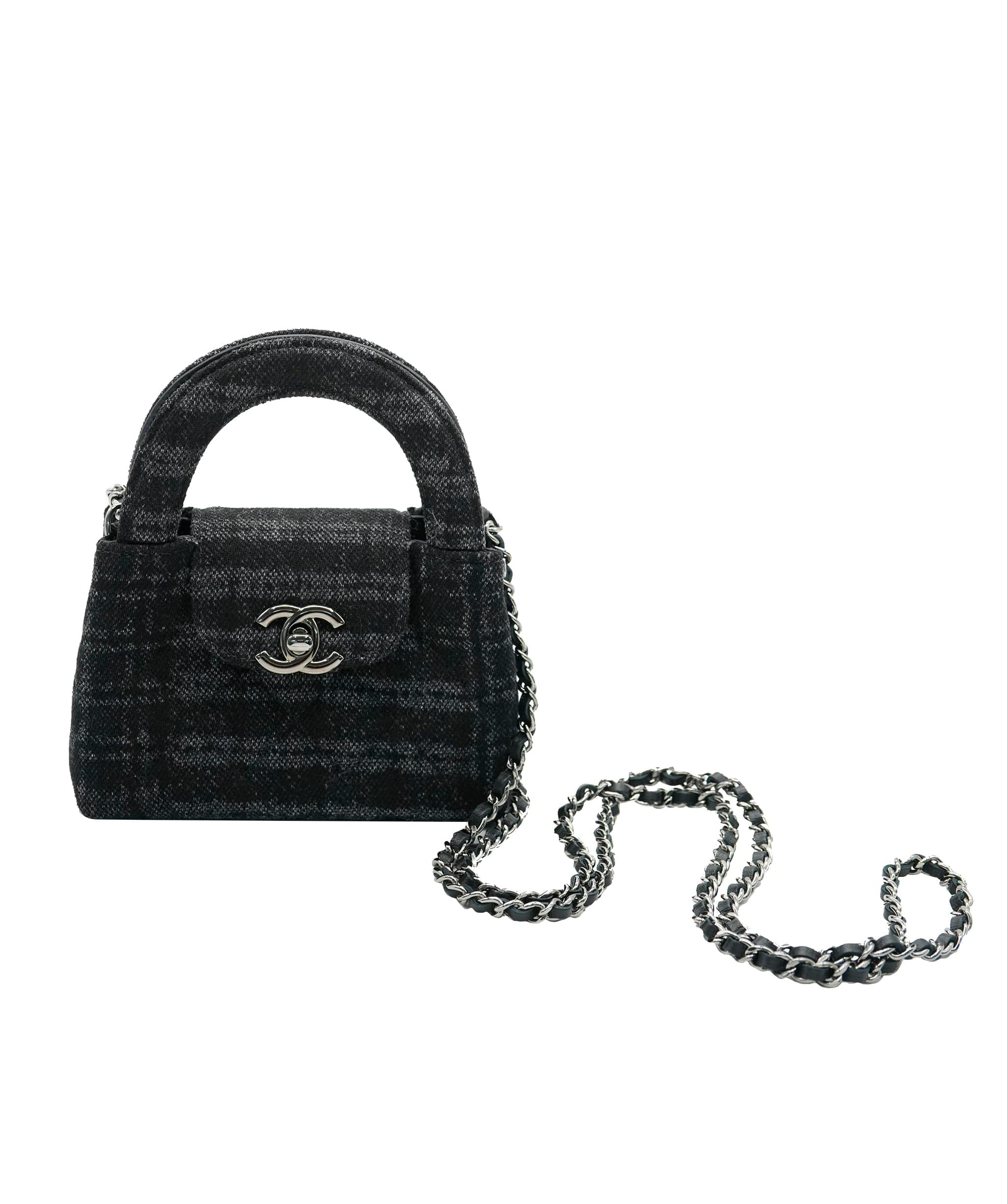 Chanel Chanel Micro Grey Tweed Kelly ALC2963