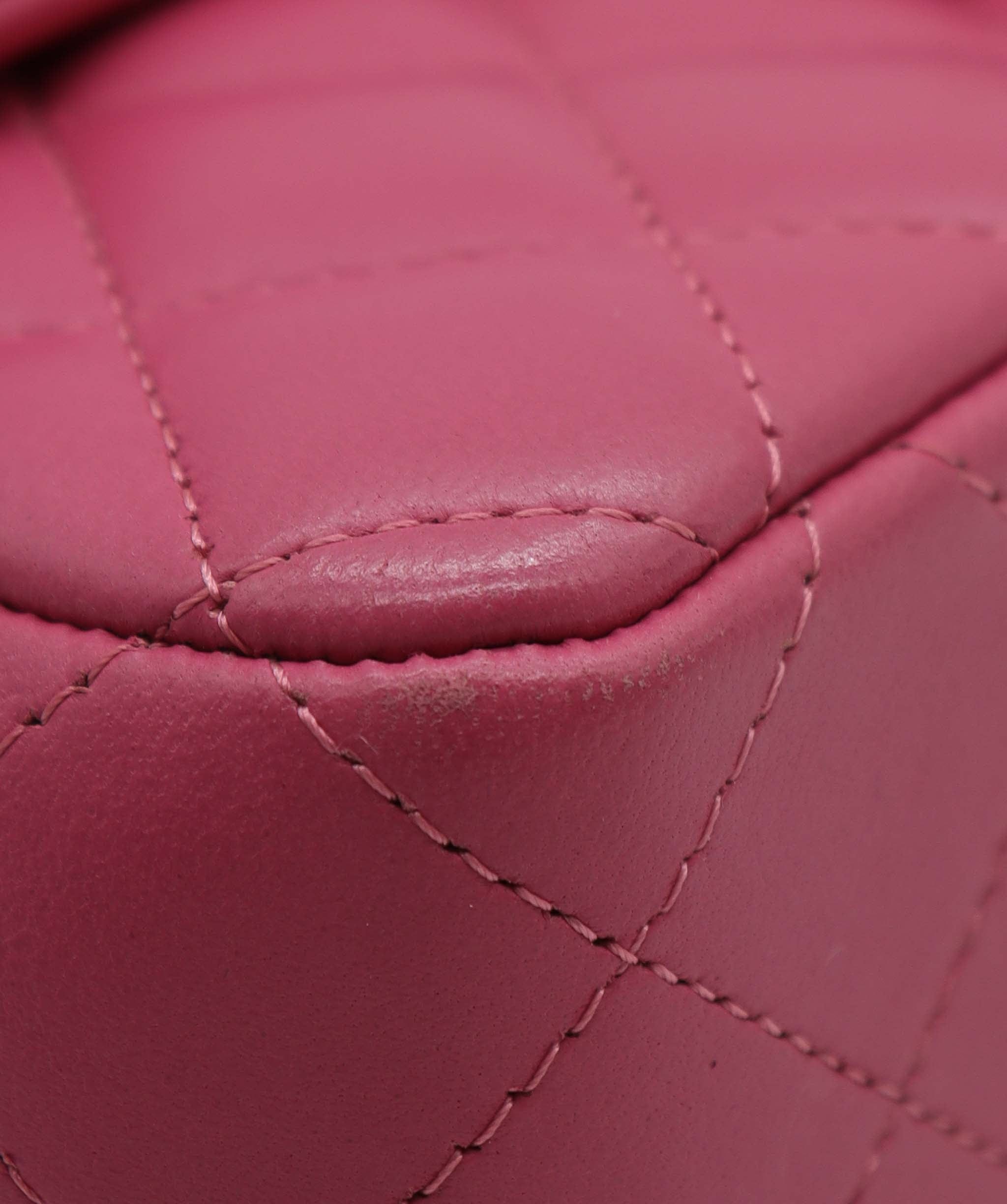 Chanel Chanel Mini 8" rec lamb GHW Hot Pink DXBS2336