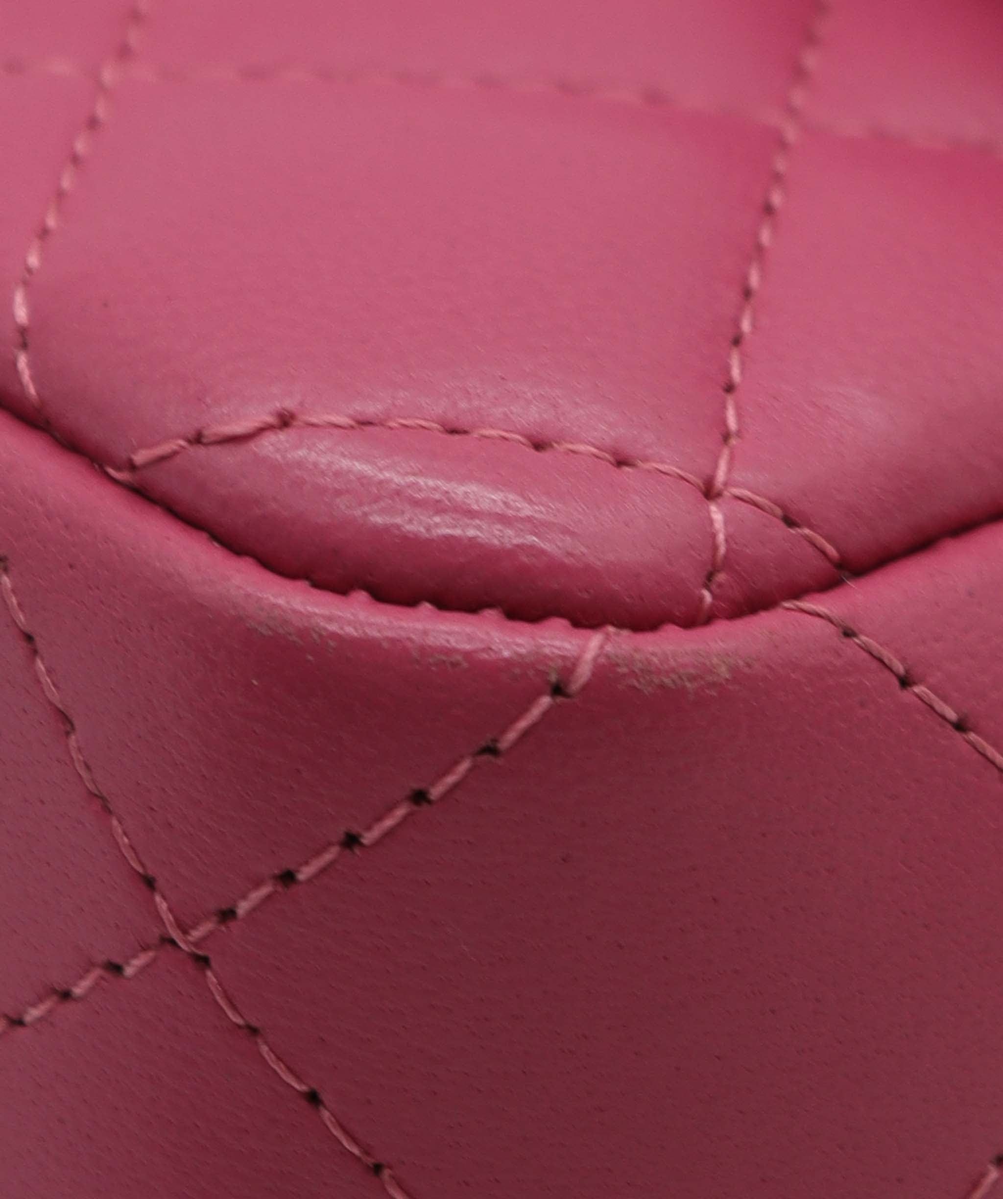 Chanel Chanel Mini 8" rec lamb GHW Hot Pink DXBS2336