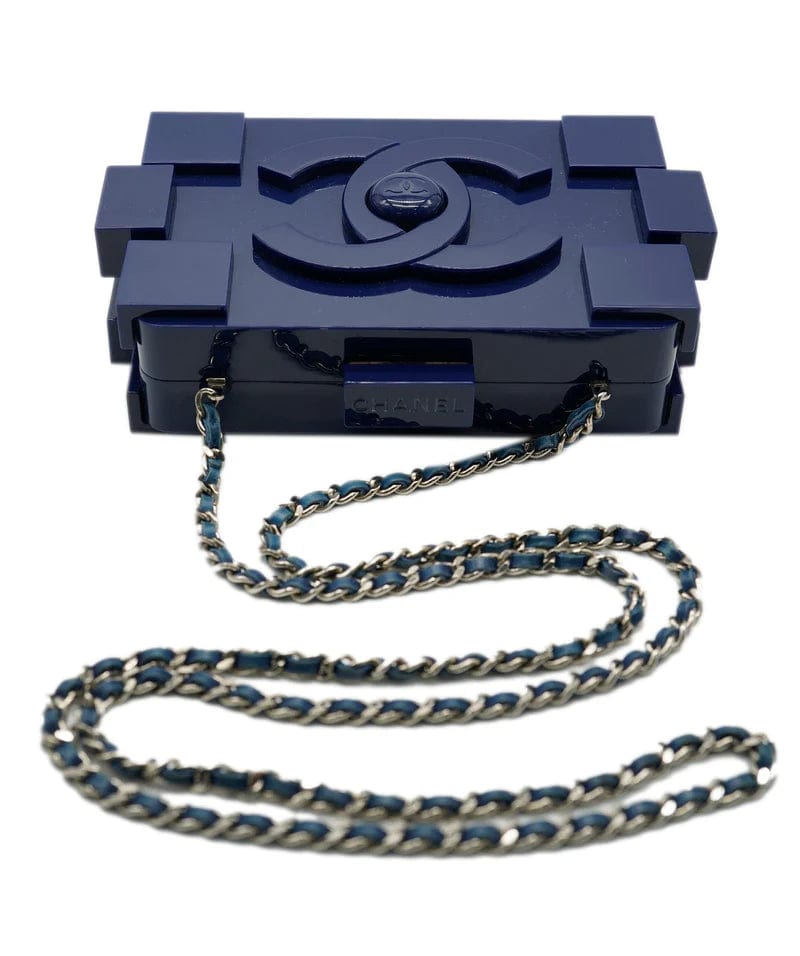 Chanel Chanel Navy Blue Plexiglass Boy Brick Lego Clutch - DXBS1469