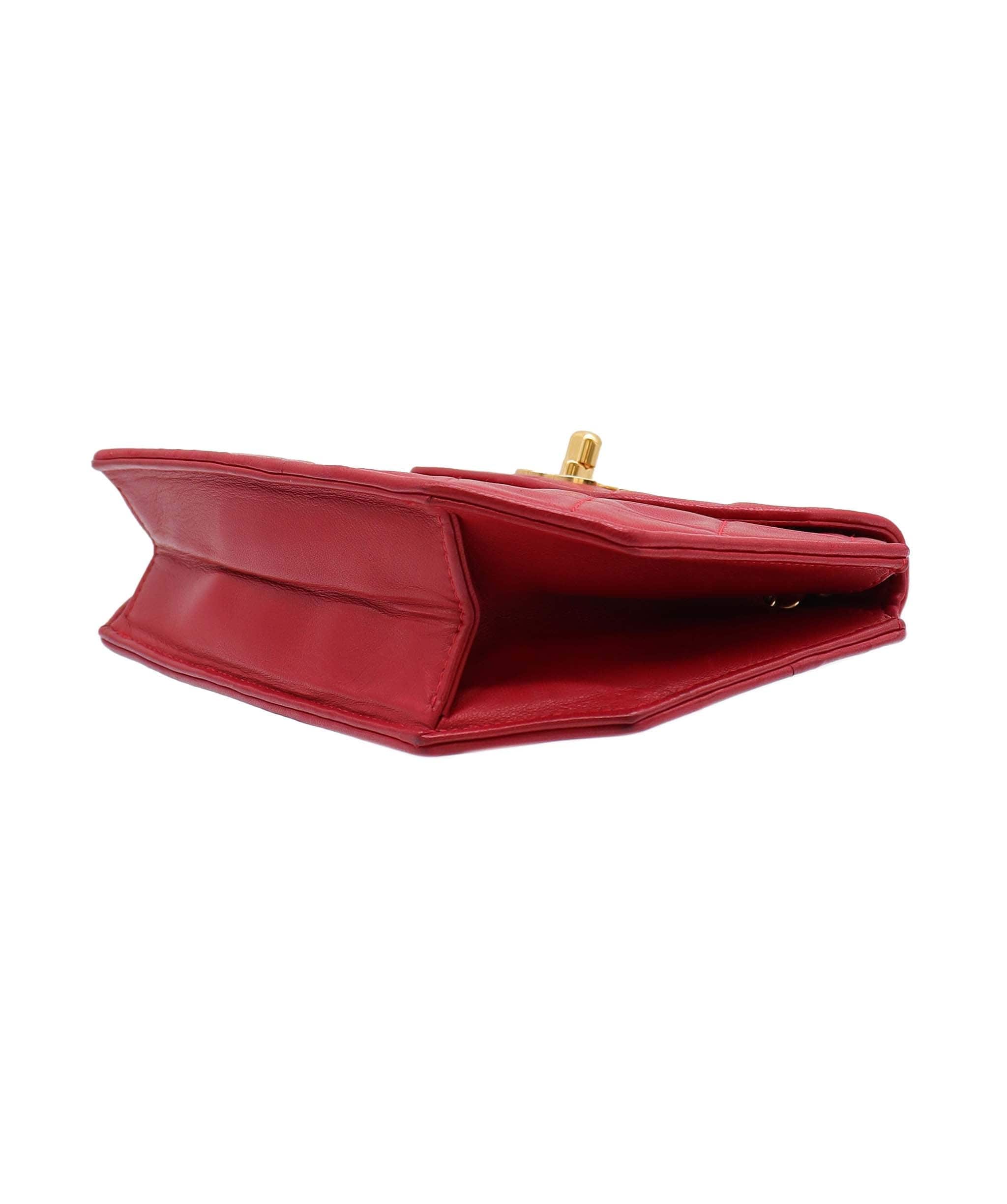 Chanel Chanel Octagon Flap B Red Lambskin C25012096 ASC5860